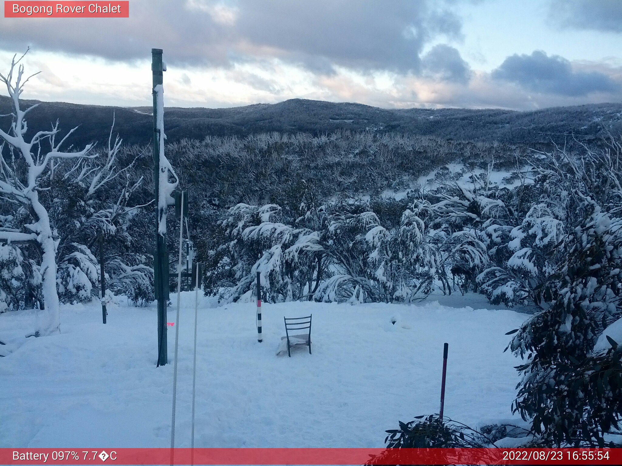 Bogong Web Cam 4:55pm Tuesday 23rd of August 2022