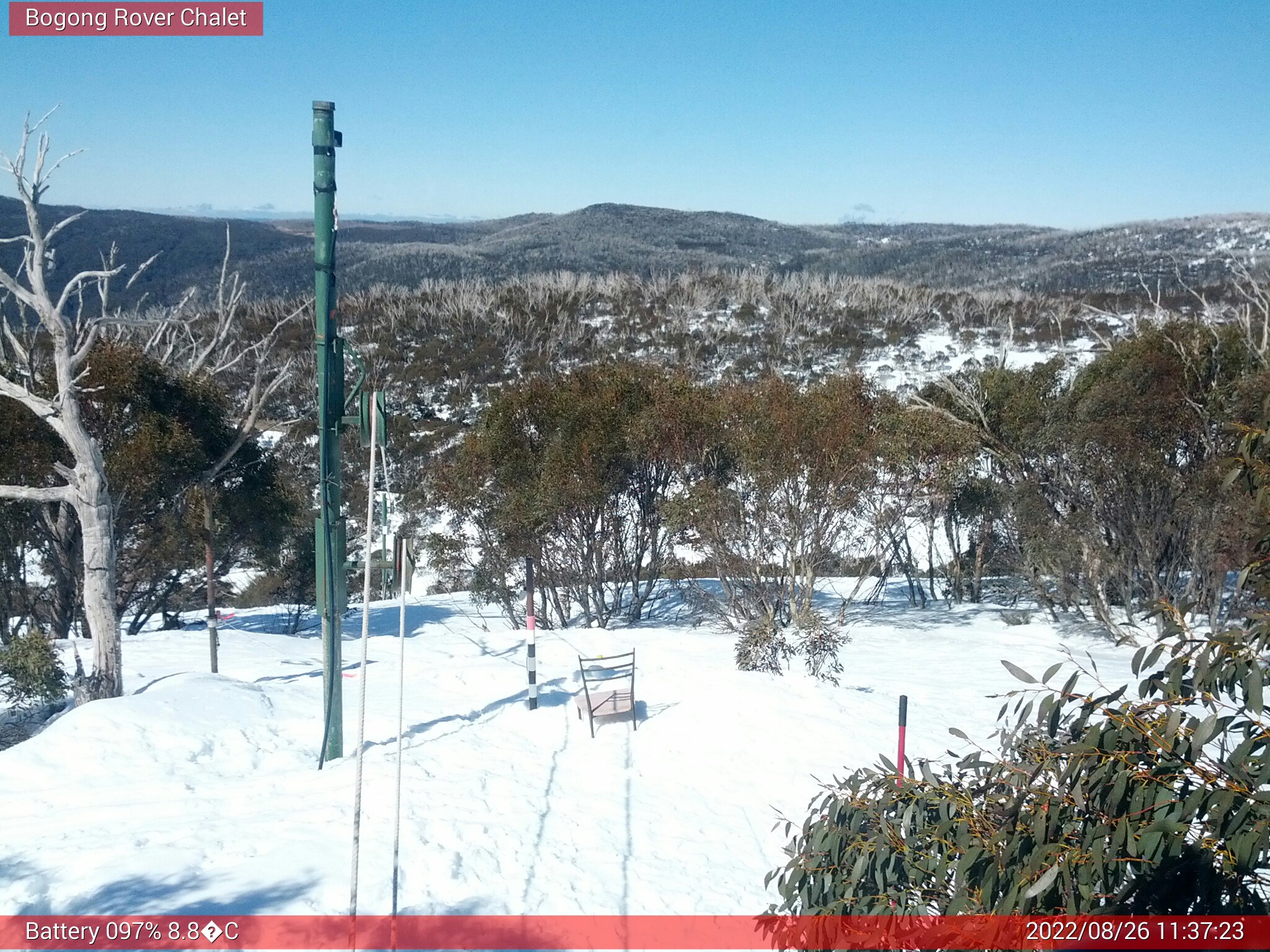 Bogong Web Cam 11:37am Friday 26th of August 2022