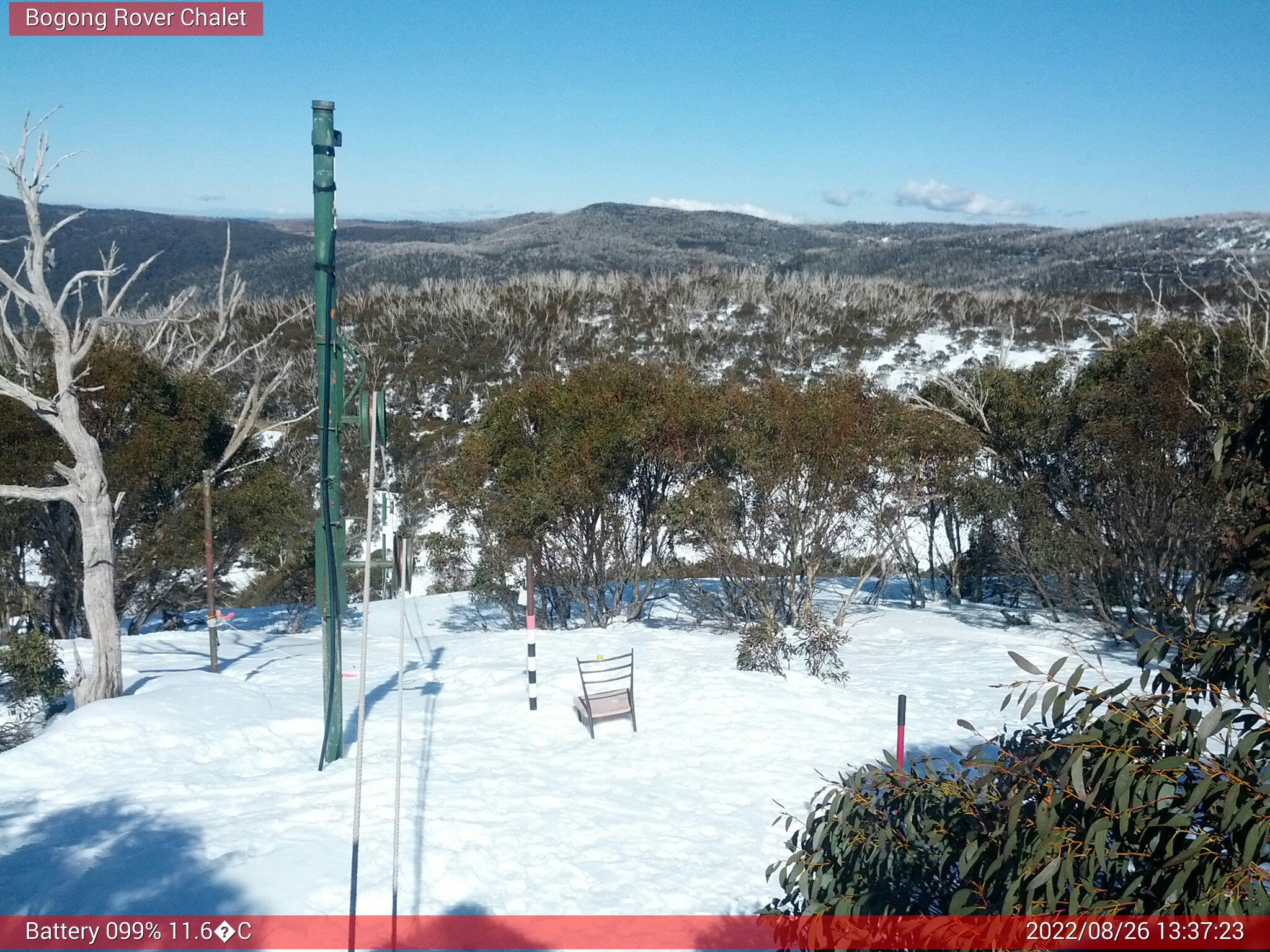 Bogong Web Cam 1:37pm Friday 26th of August 2022