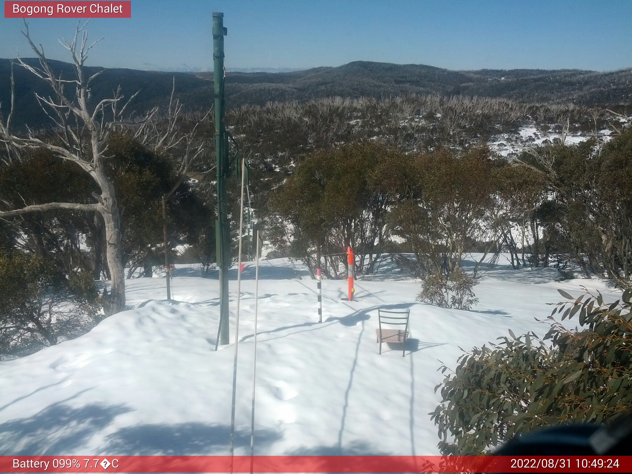 Bogong Web Cam 10:49am Wednesday 31st of August 2022