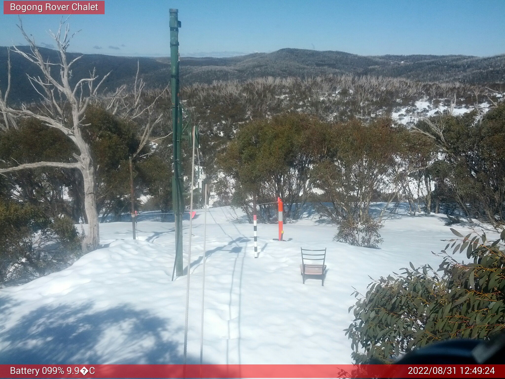 Bogong Web Cam 12:49pm Wednesday 31st of August 2022