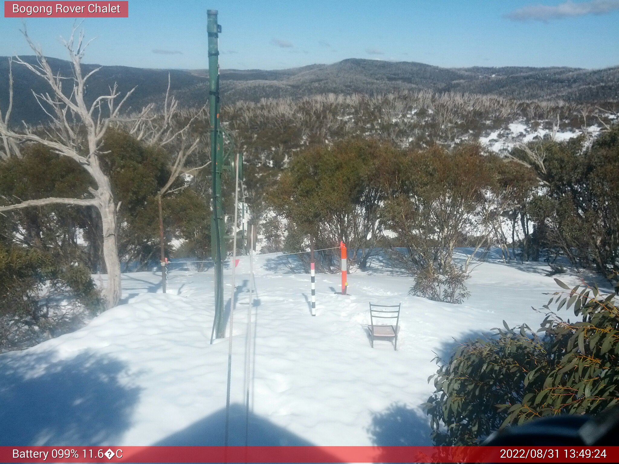 Bogong Web Cam 1:49pm Wednesday 31st of August 2022