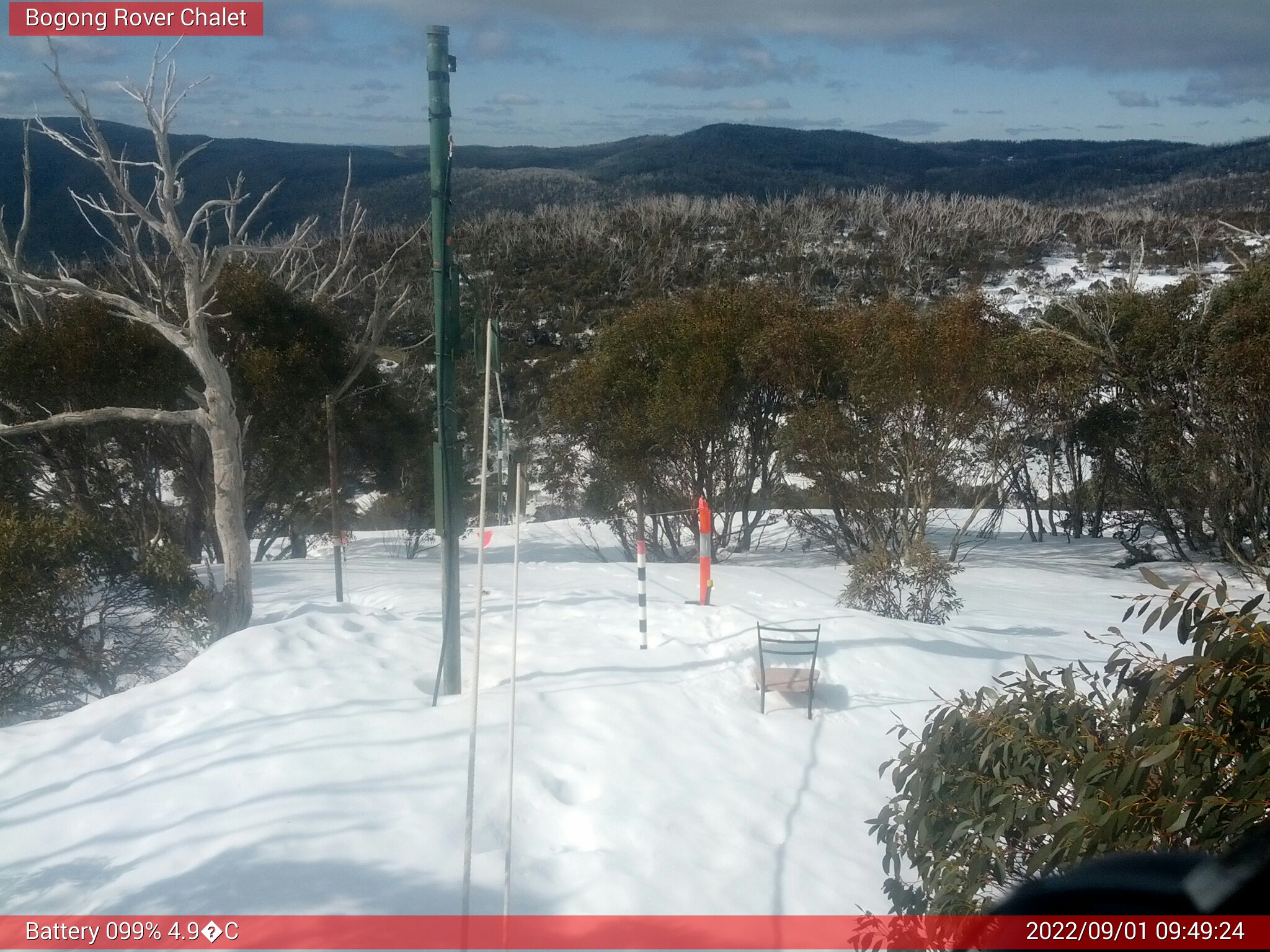 Bogong Web Cam 9:49am Thursday 1st of September 2022