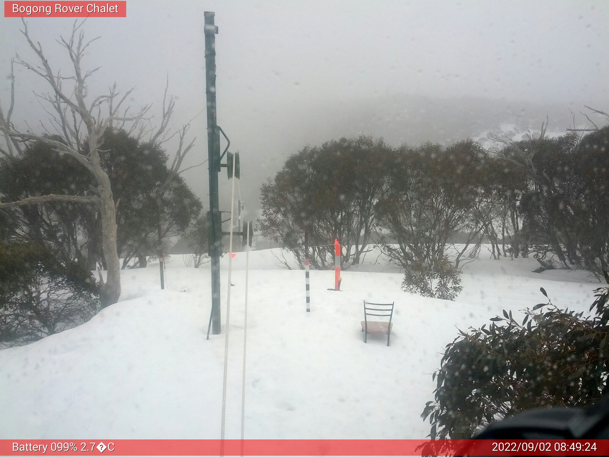 Bogong Web Cam 8:49am Friday 2nd of September 2022