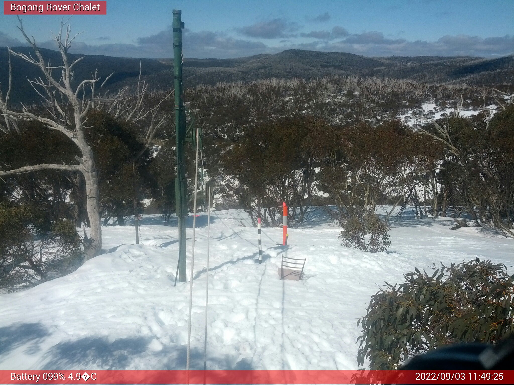 Bogong Web Cam 11:49am Saturday 3rd of September 2022