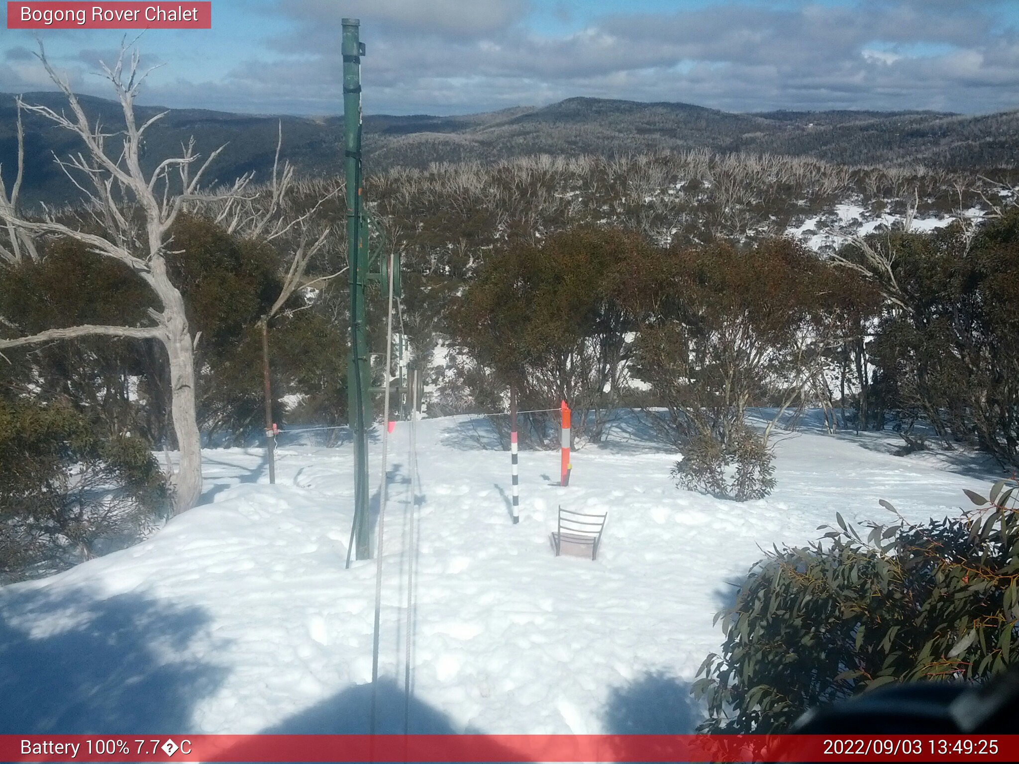 Bogong Web Cam 1:49pm Saturday 3rd of September 2022