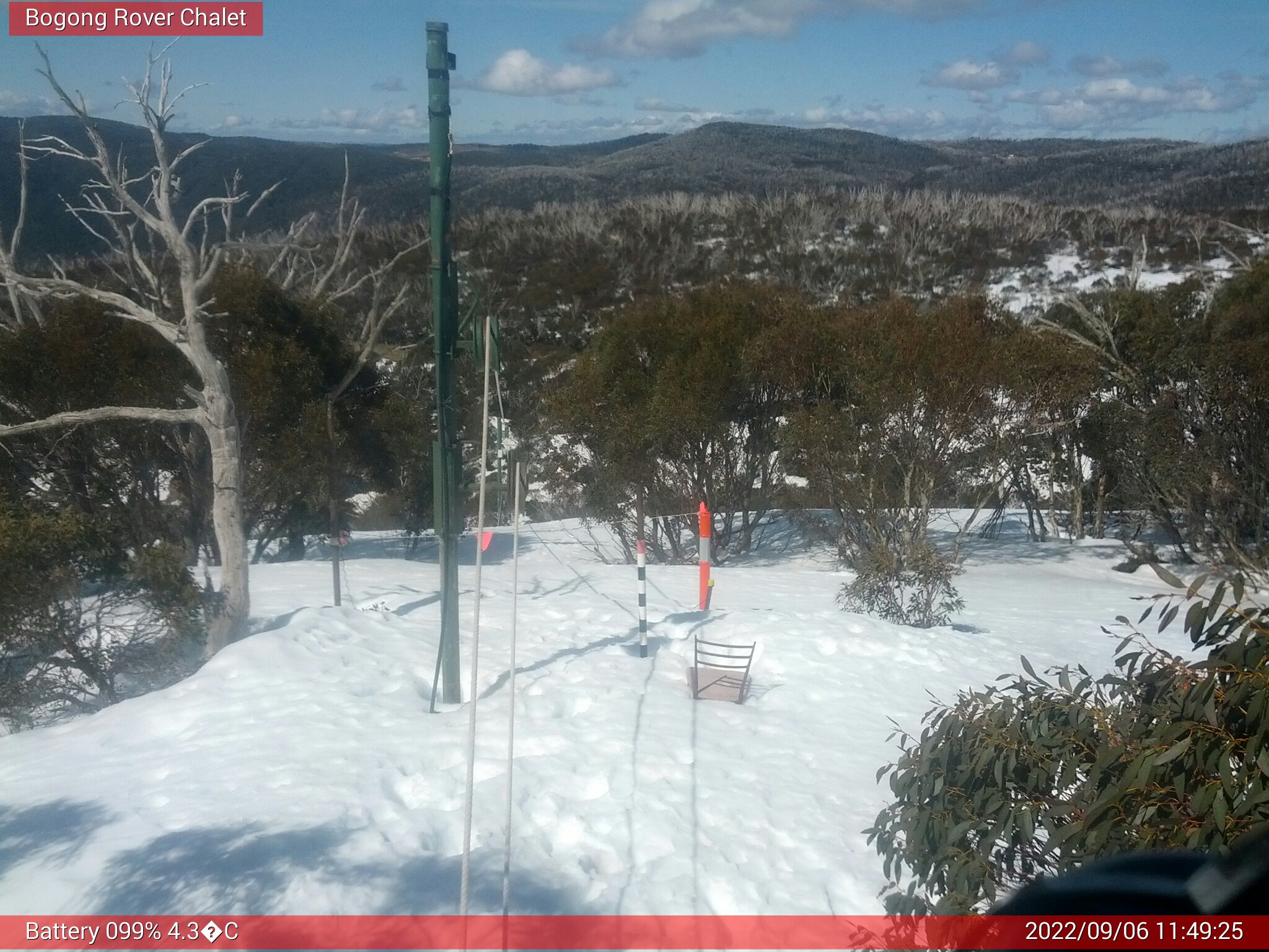 Bogong Web Cam 11:49am Tuesday 6th of September 2022