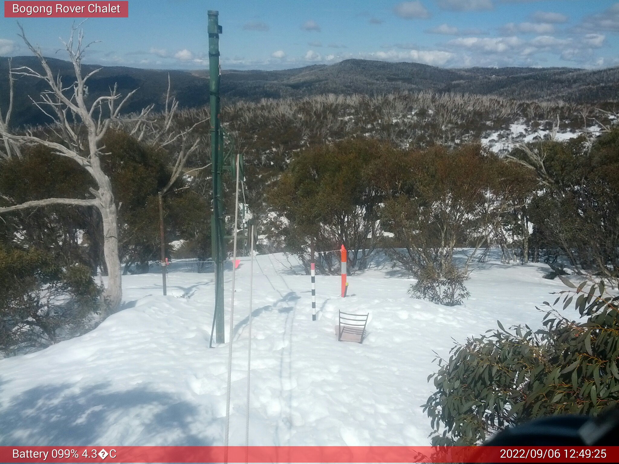 Bogong Web Cam 12:49pm Tuesday 6th of September 2022