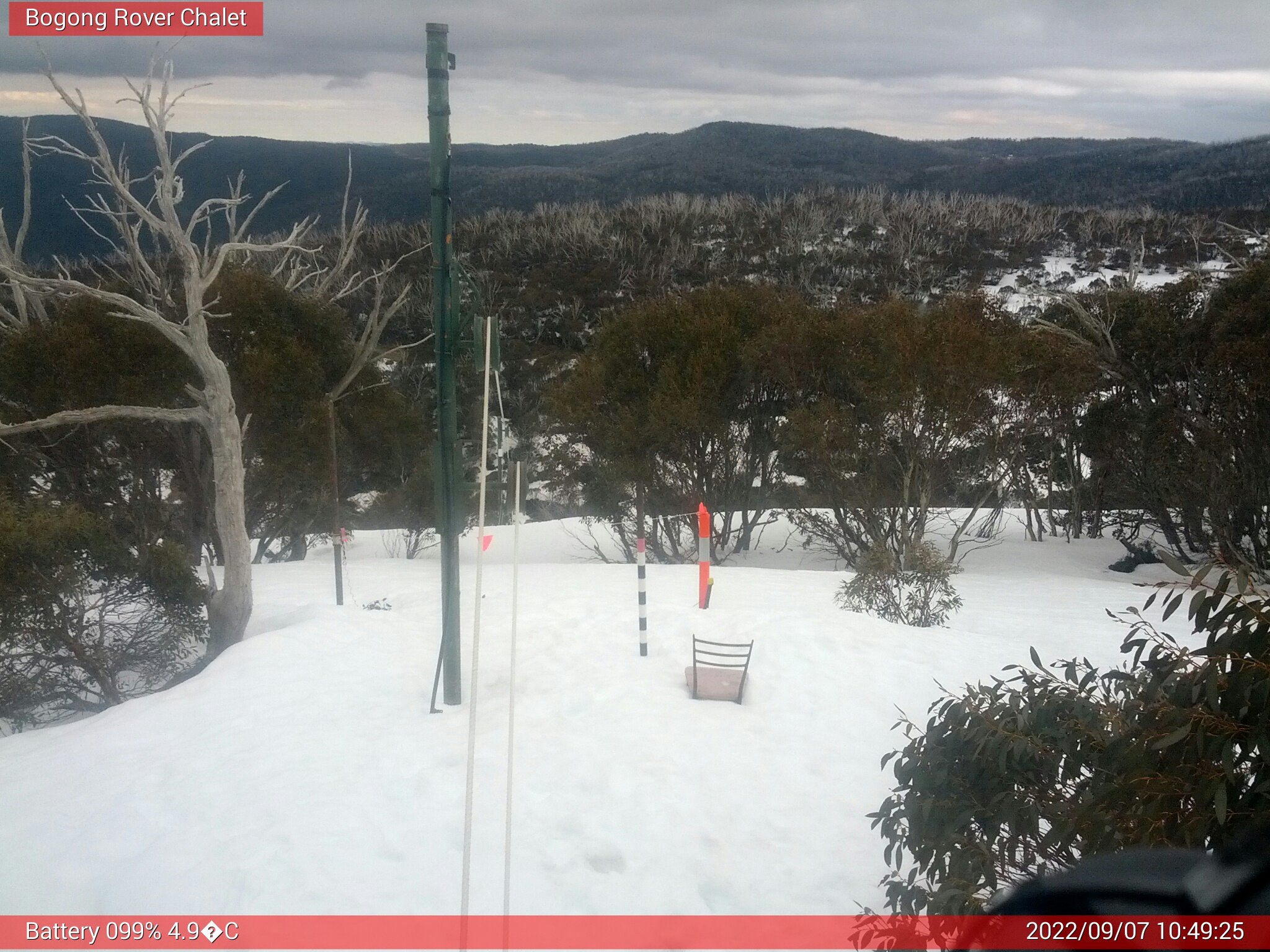 Bogong Web Cam 10:49am Wednesday 7th of September 2022