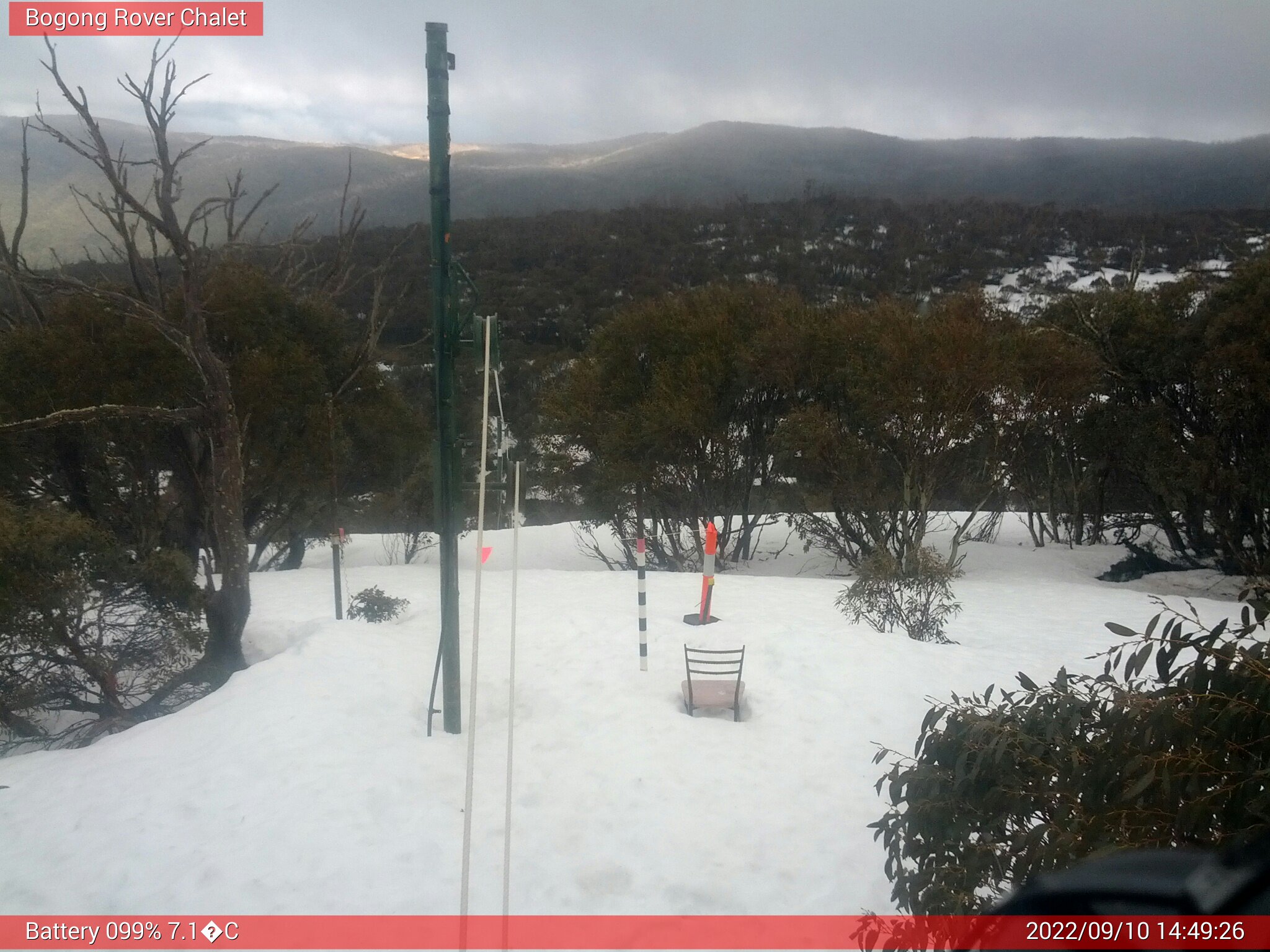 Bogong Web Cam 2:49pm Saturday 10th of September 2022