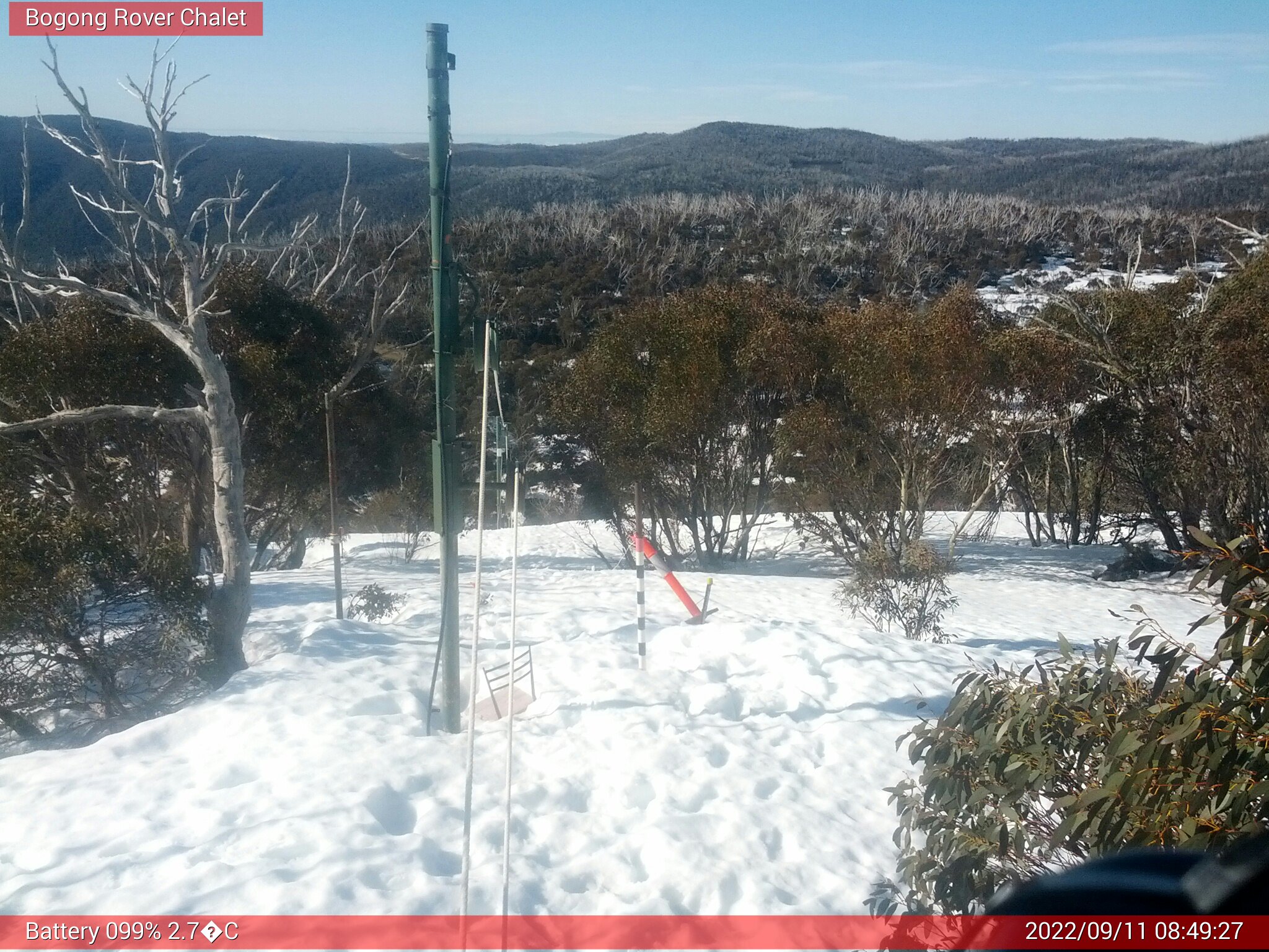 Bogong Web Cam 8:49am Sunday 11th of September 2022