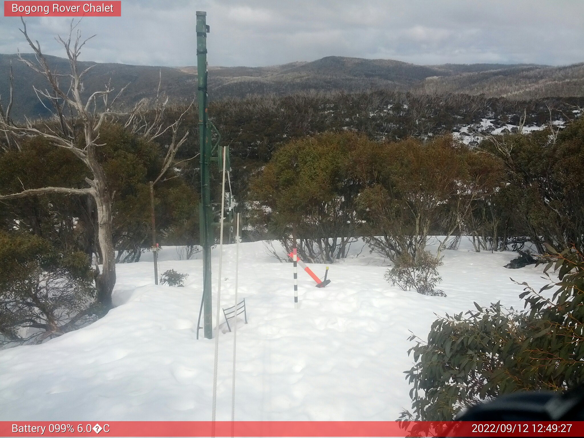 Bogong Web Cam 12:49pm Monday 12th of September 2022