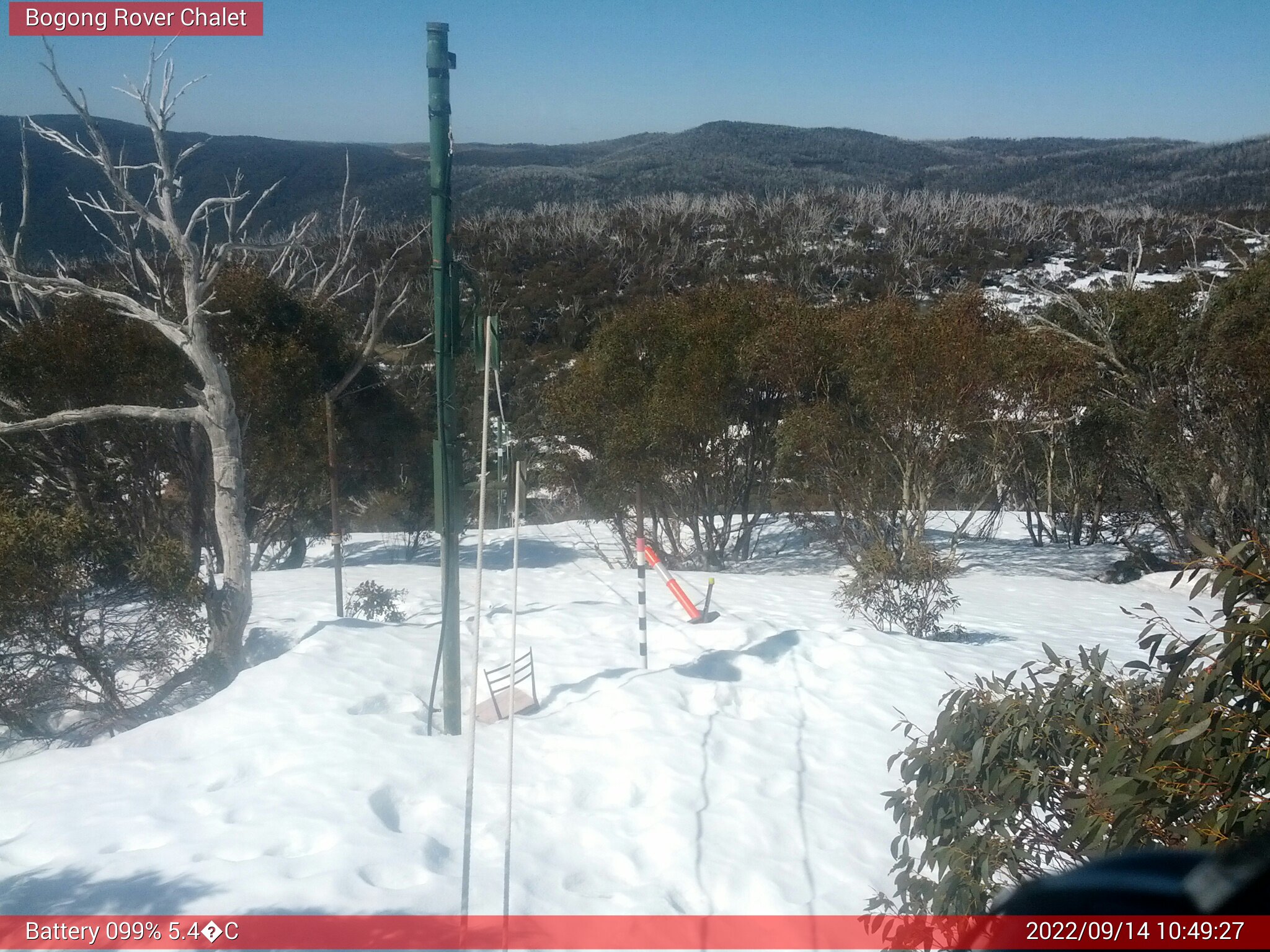 Bogong Web Cam 10:49am Wednesday 14th of September 2022