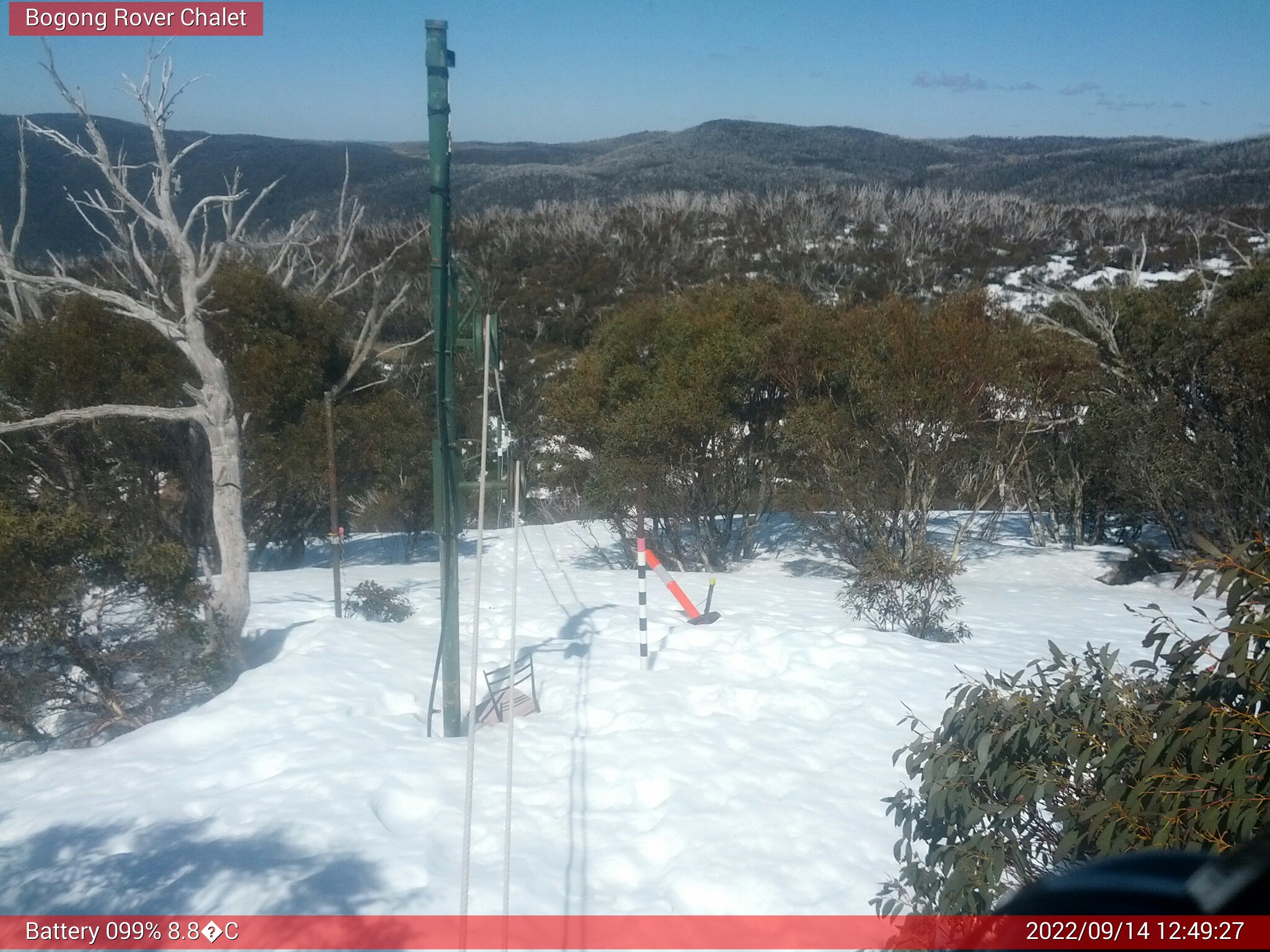 Bogong Web Cam 12:49pm Wednesday 14th of September 2022