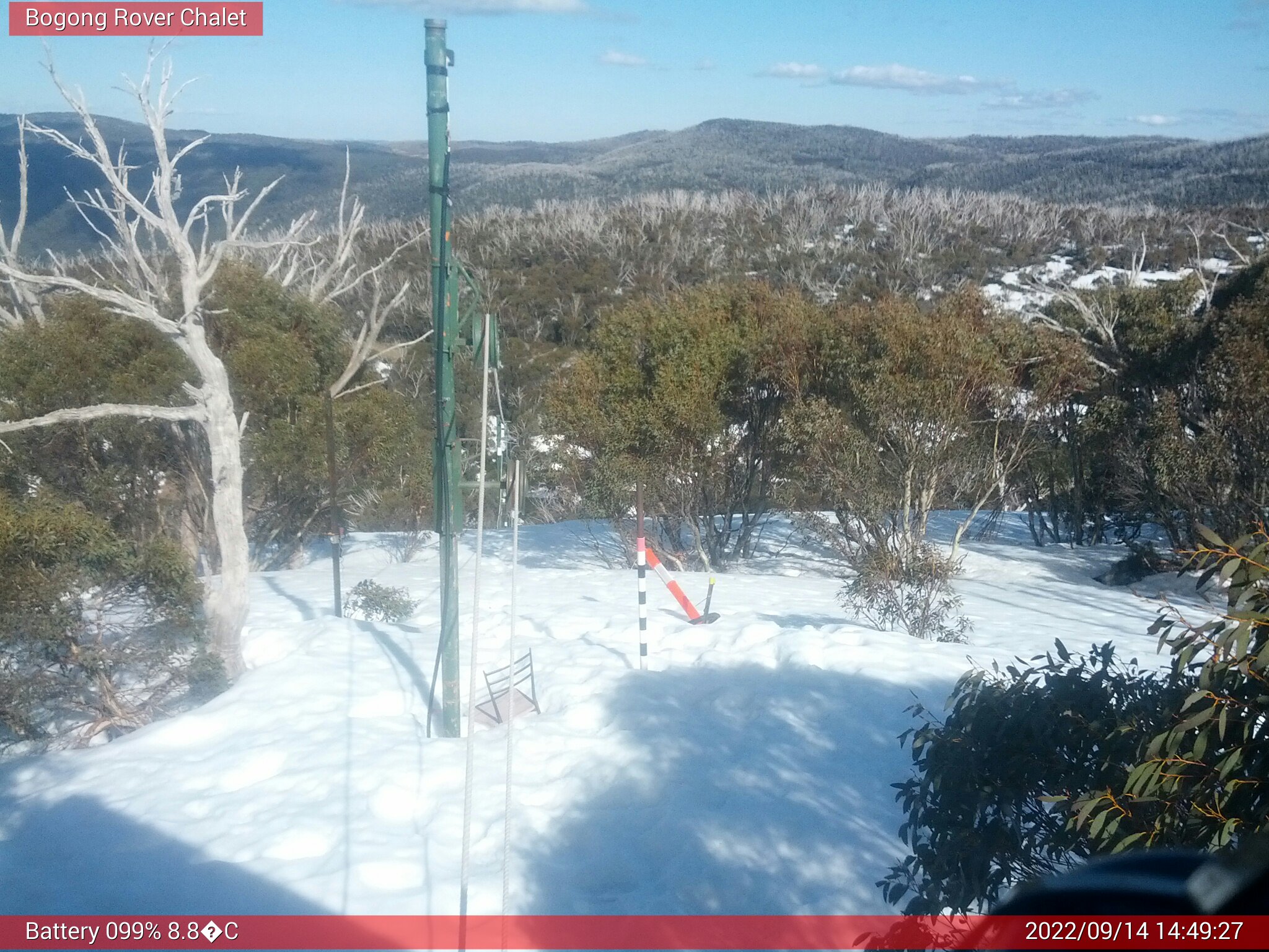 Bogong Web Cam 2:49pm Wednesday 14th of September 2022