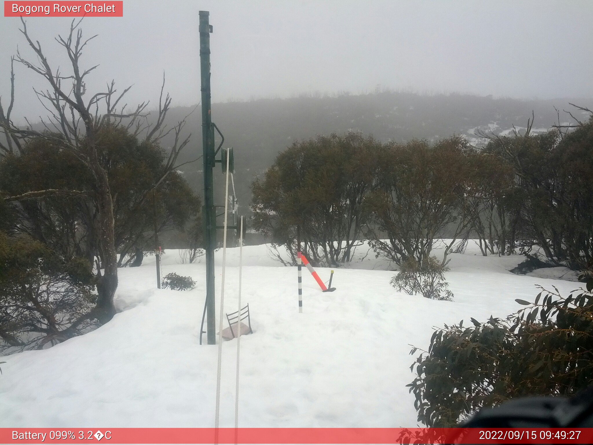 Bogong Web Cam 9:49am Thursday 15th of September 2022