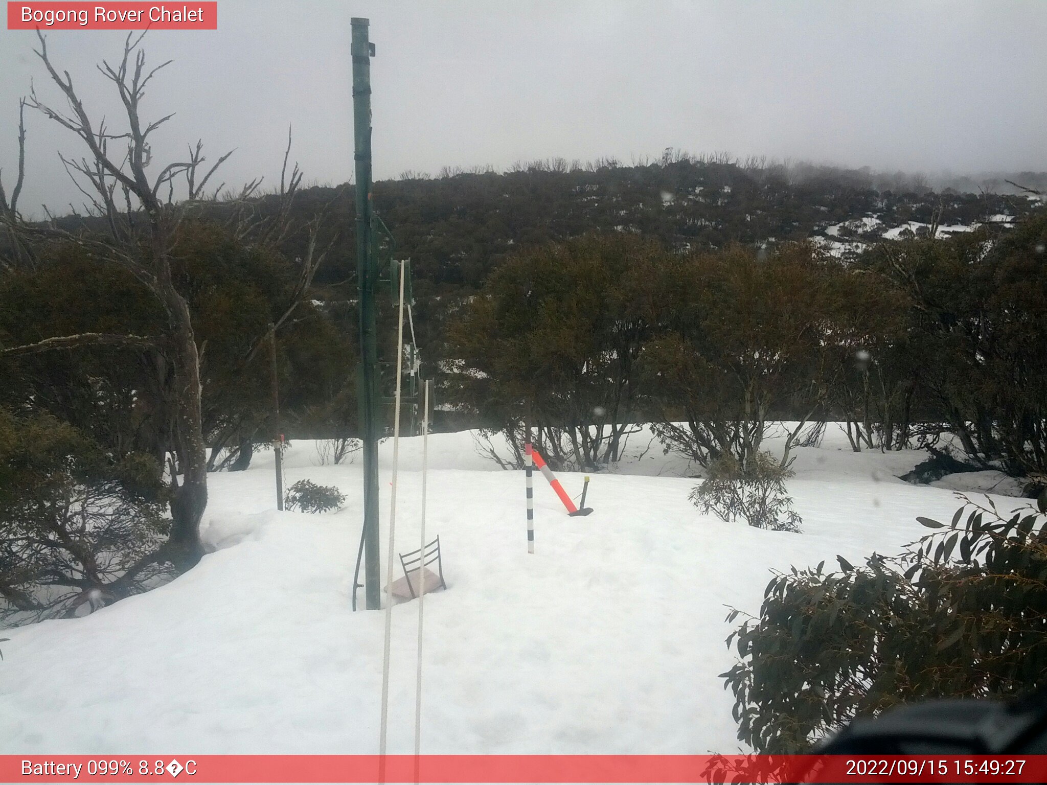 Bogong Web Cam 3:49pm Thursday 15th of September 2022