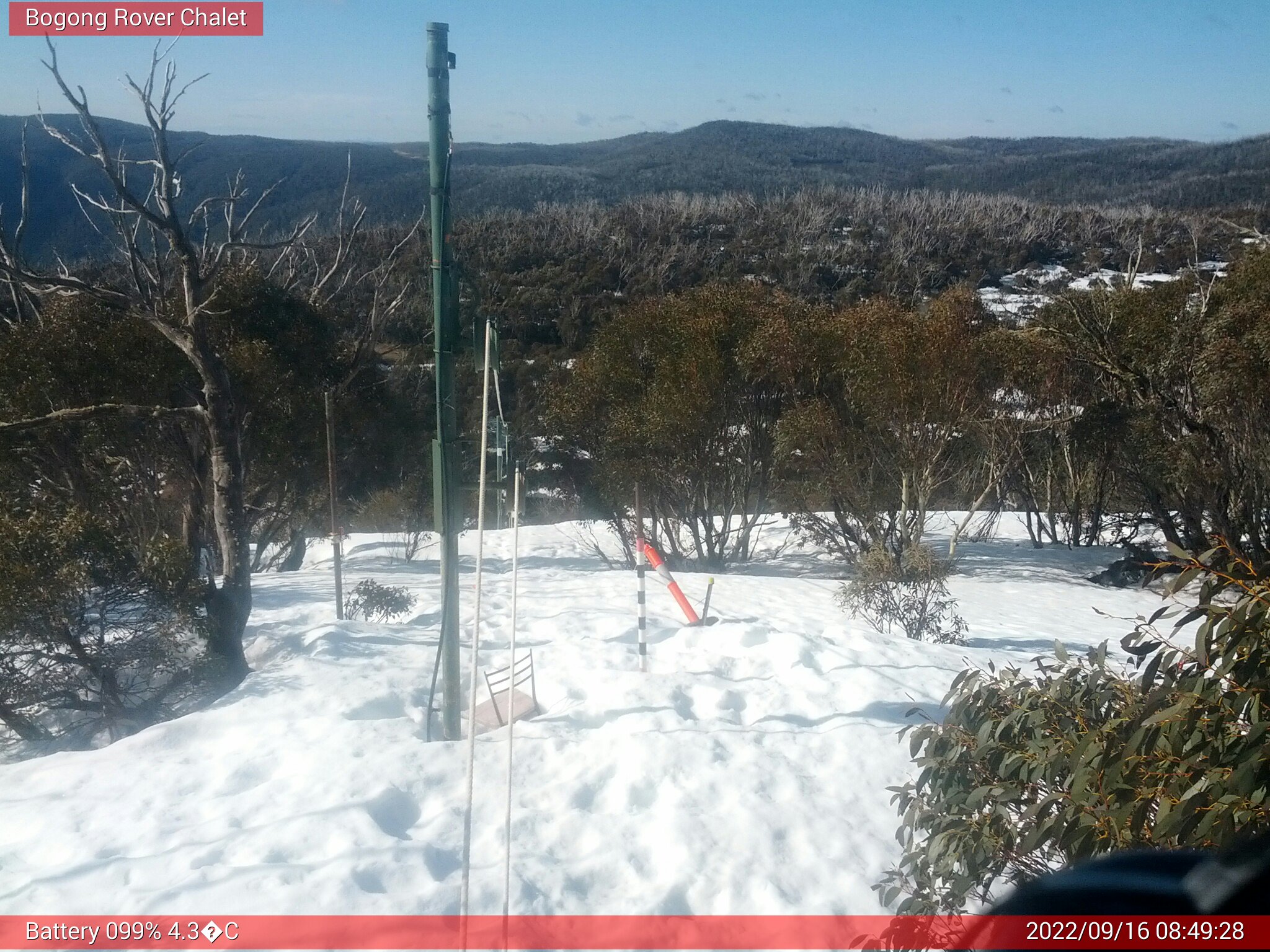 Bogong Web Cam 8:49am Friday 16th of September 2022