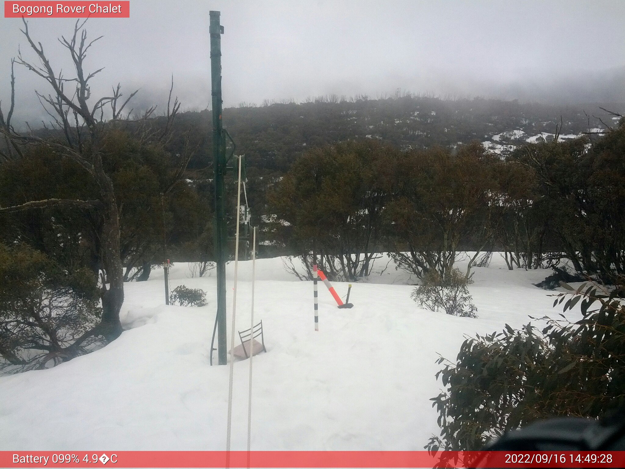 Bogong Web Cam 2:49pm Friday 16th of September 2022