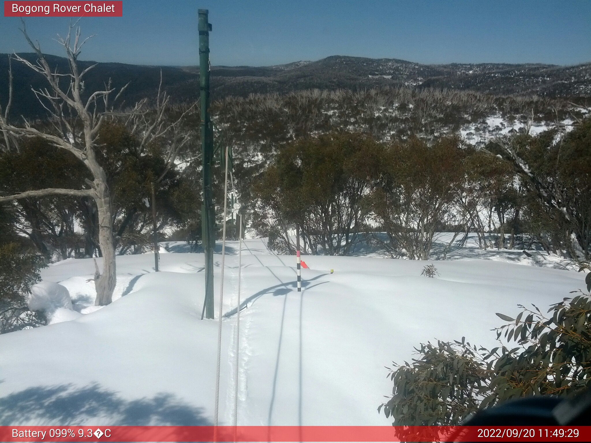 Bogong Web Cam 11:49am Tuesday 20th of September 2022