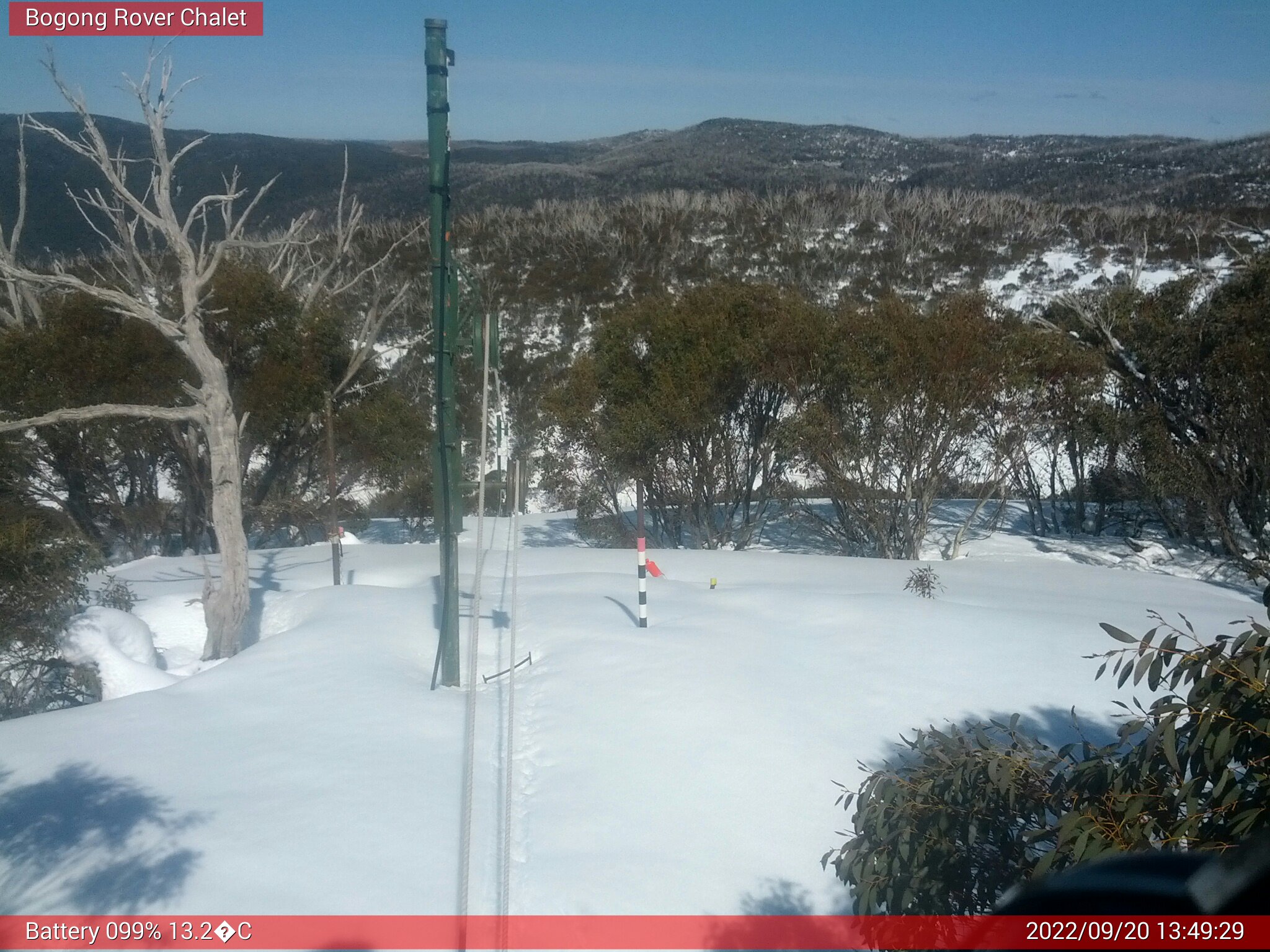 Bogong Web Cam 1:49pm Tuesday 20th of September 2022