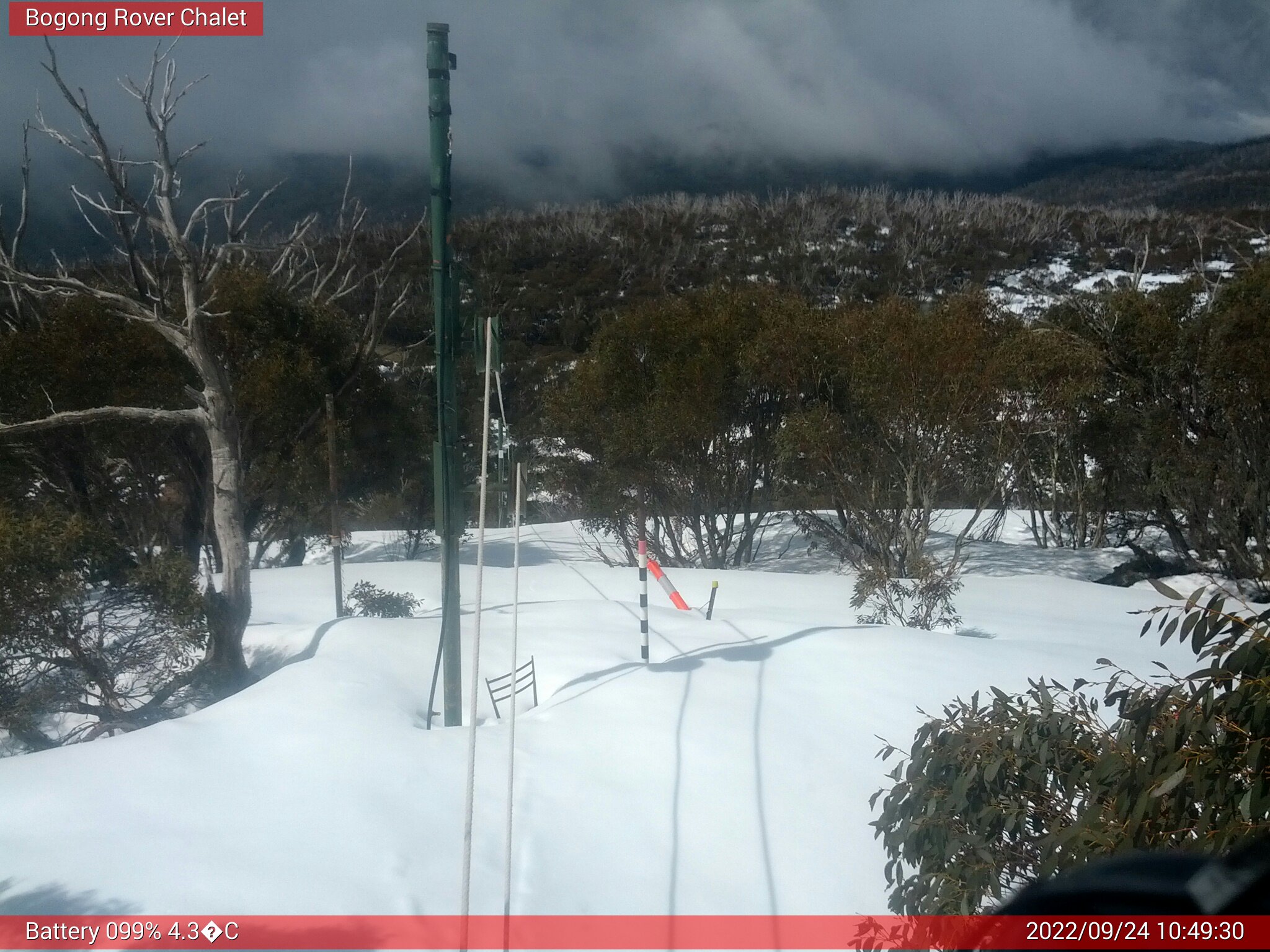 Bogong Web Cam 10:49am Saturday 24th of September 2022