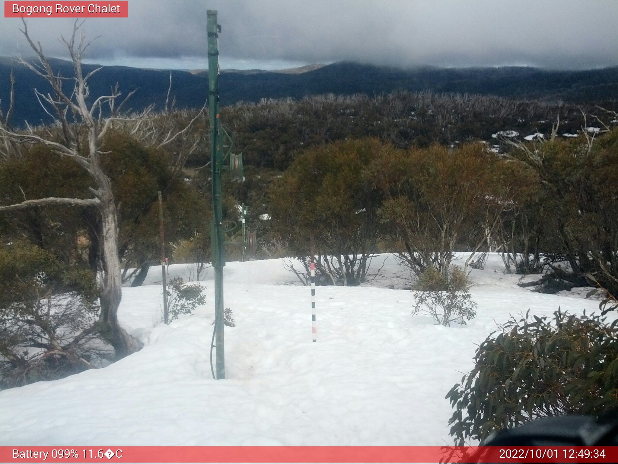 Bogong Web Cam 12:49pm Saturday 1st of October 2022