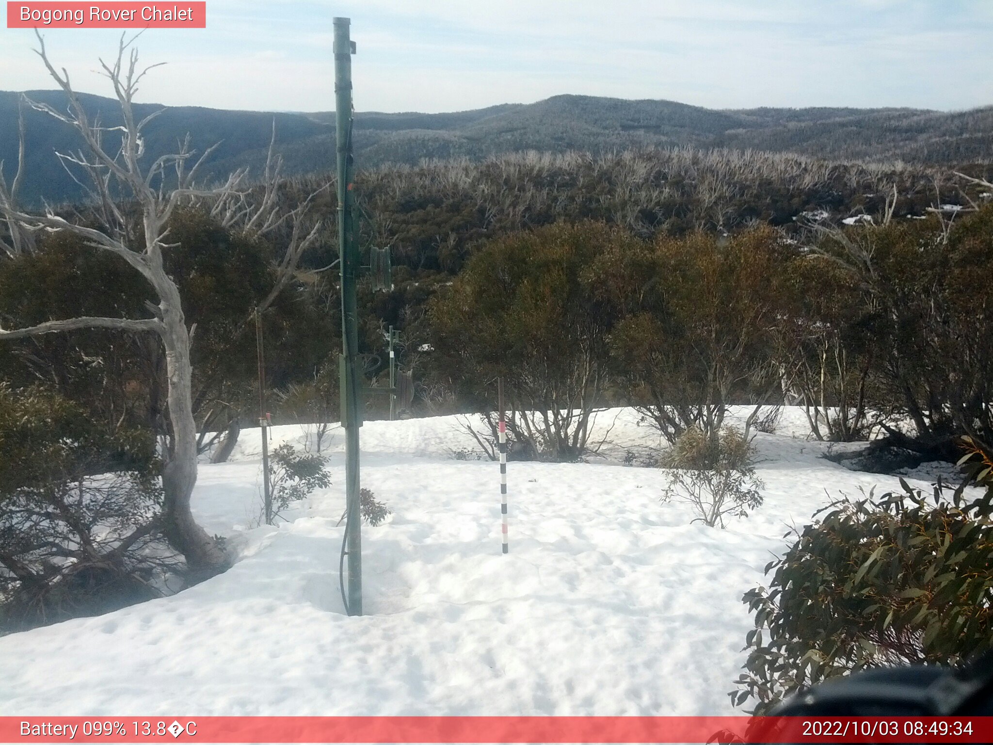 Bogong Web Cam 8:49am Monday 3rd of October 2022