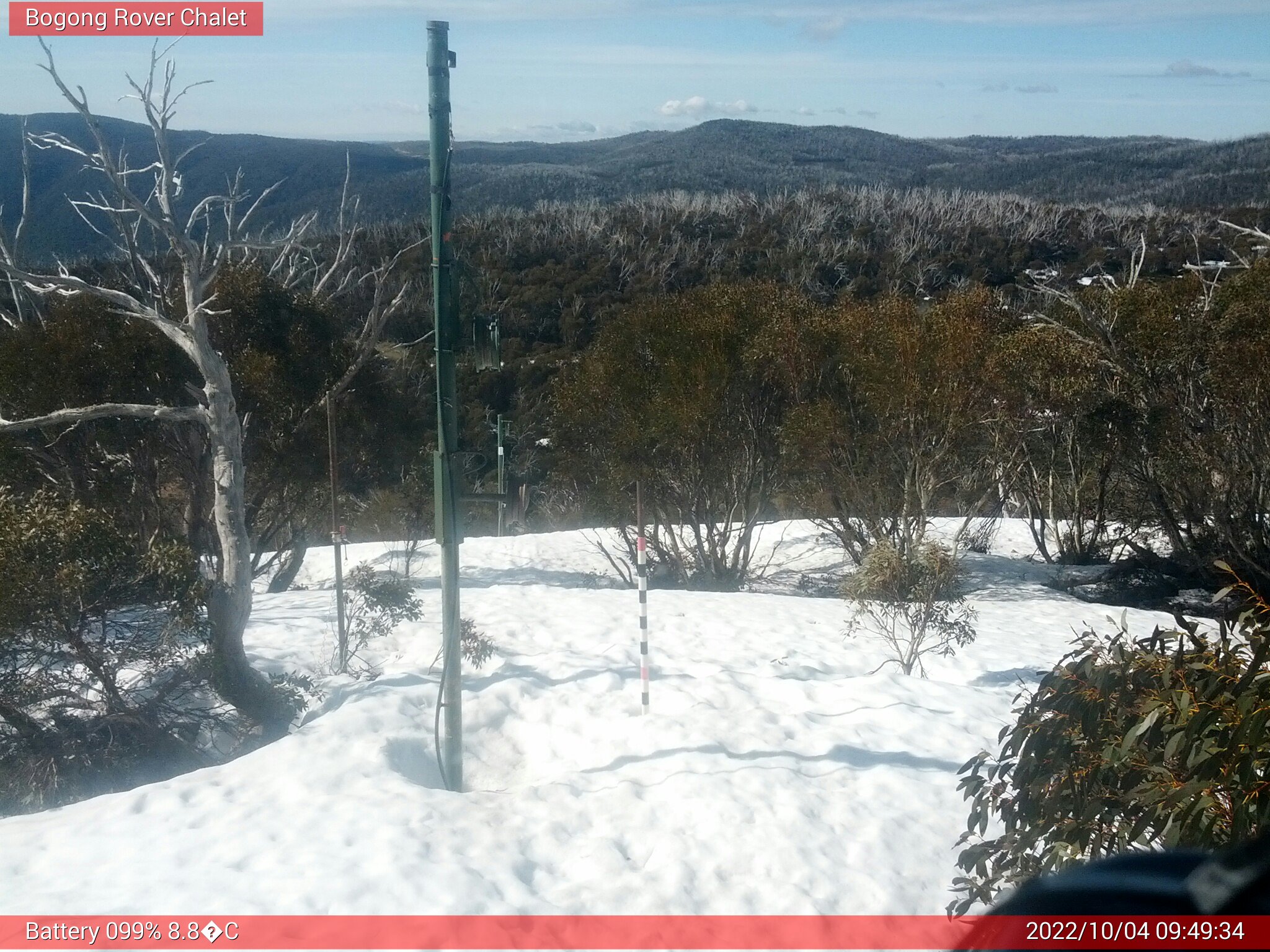 Bogong Web Cam 9:49am Tuesday 4th of October 2022