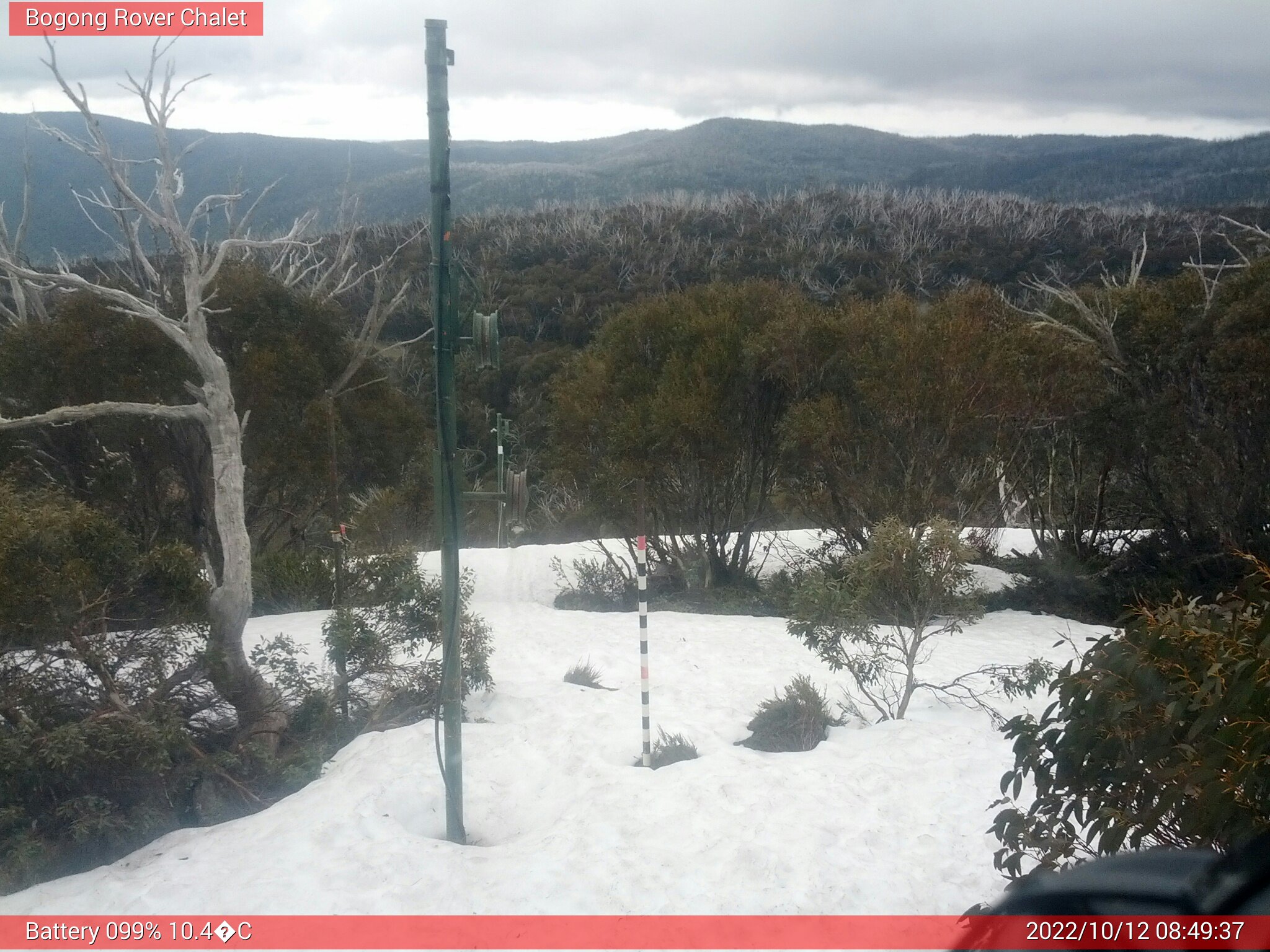 Bogong Web Cam 8:49am Wednesday 12th of October 2022