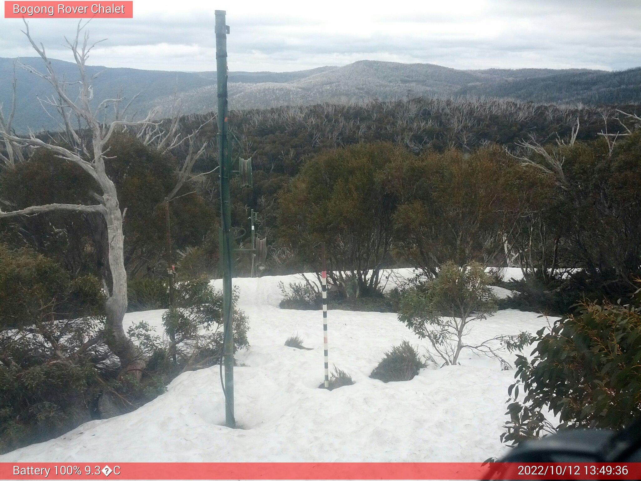 Bogong Web Cam 1:49pm Wednesday 12th of October 2022