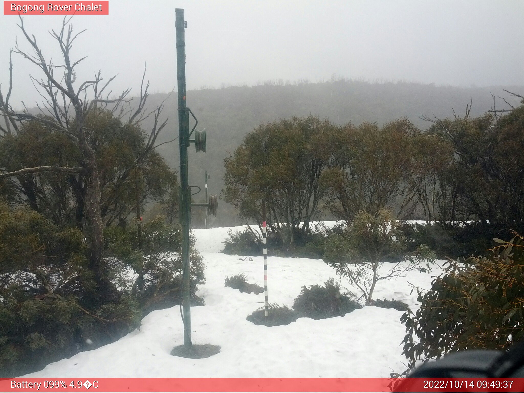 Bogong Web Cam 9:49am Friday 14th of October 2022