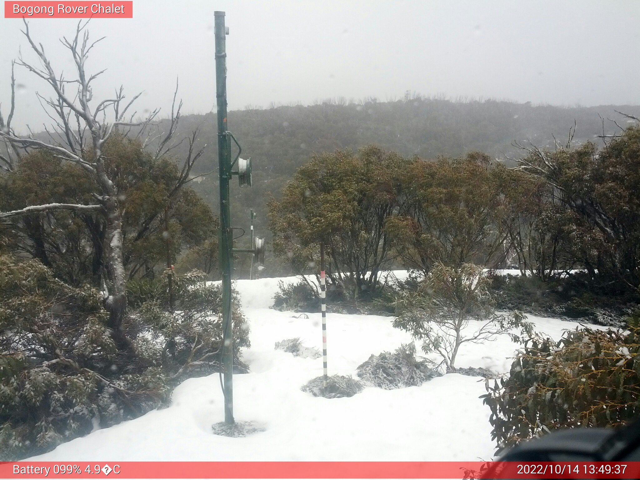 Bogong Web Cam 1:49pm Friday 14th of October 2022