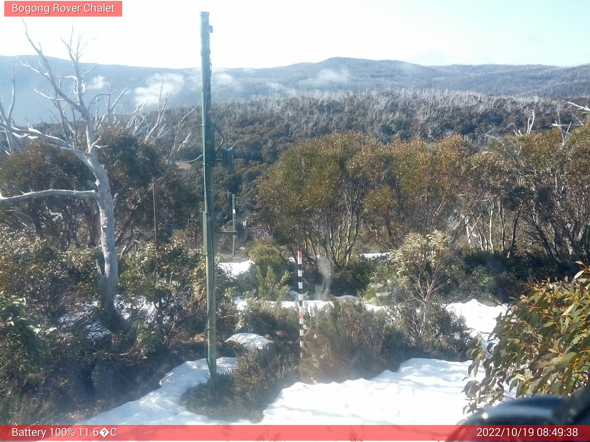 Bogong Web Cam 8:49am Wednesday 19th of October 2022