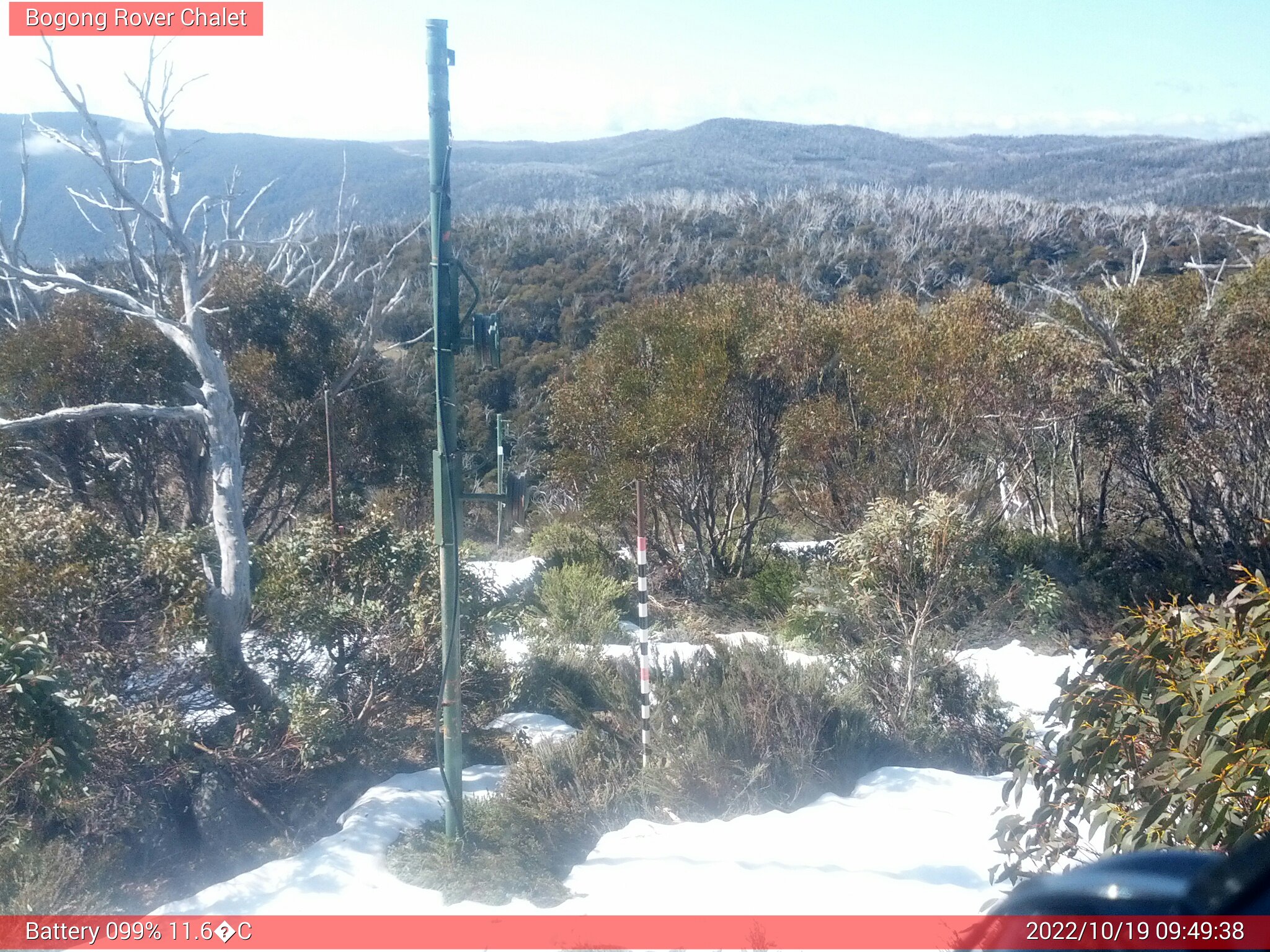 Bogong Web Cam 9:49am Wednesday 19th of October 2022