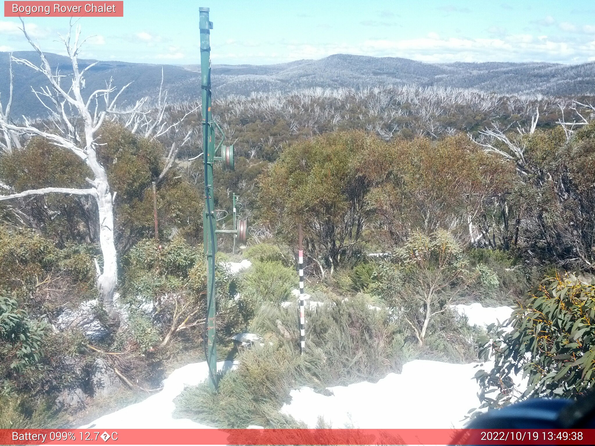 Bogong Web Cam 1:49pm Wednesday 19th of October 2022