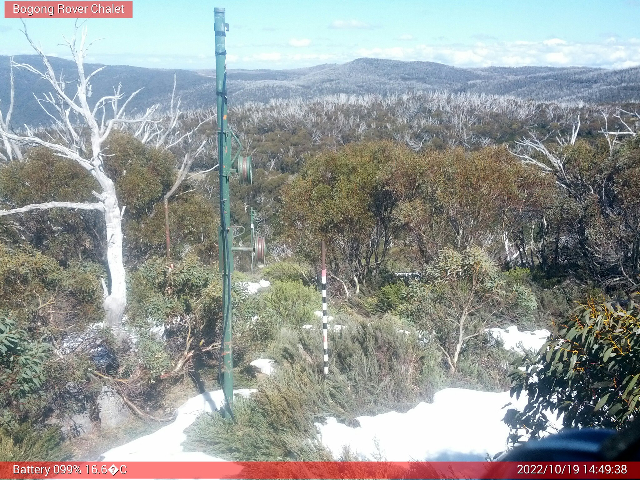 Bogong Web Cam 2:49pm Wednesday 19th of October 2022