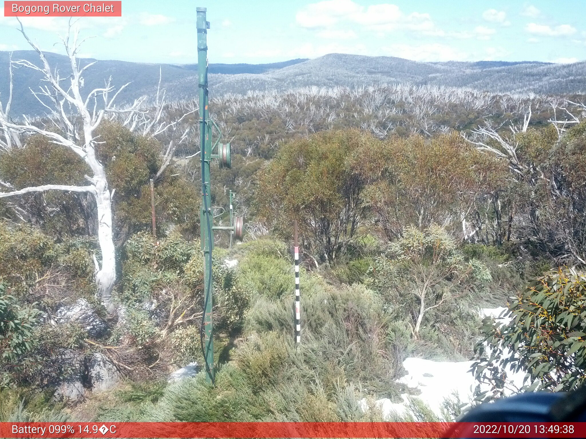 Bogong Web Cam 1:49pm Thursday 20th of October 2022