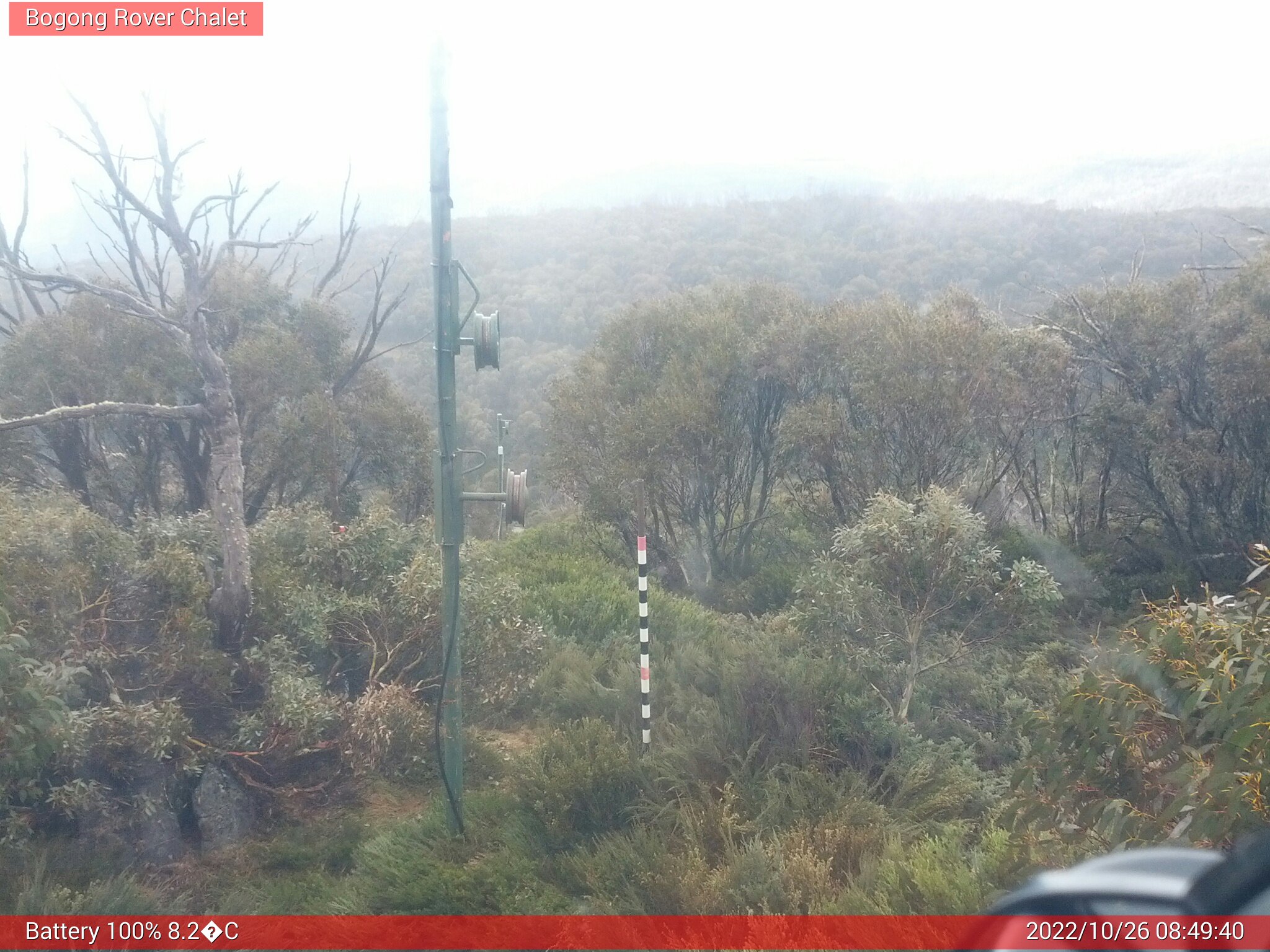 Bogong Web Cam 8:49am Wednesday 26th of October 2022