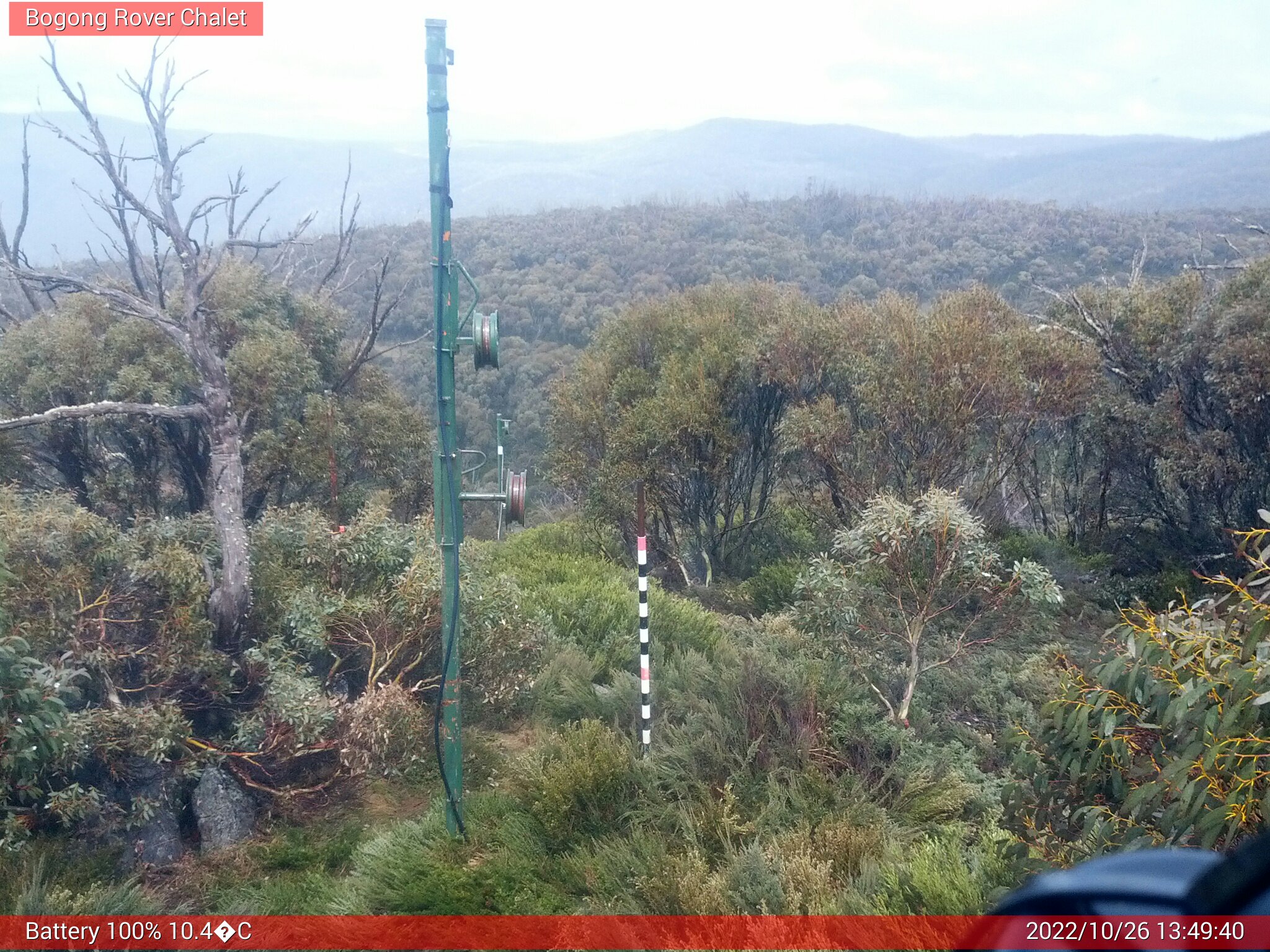 Bogong Web Cam 1:49pm Wednesday 26th of October 2022