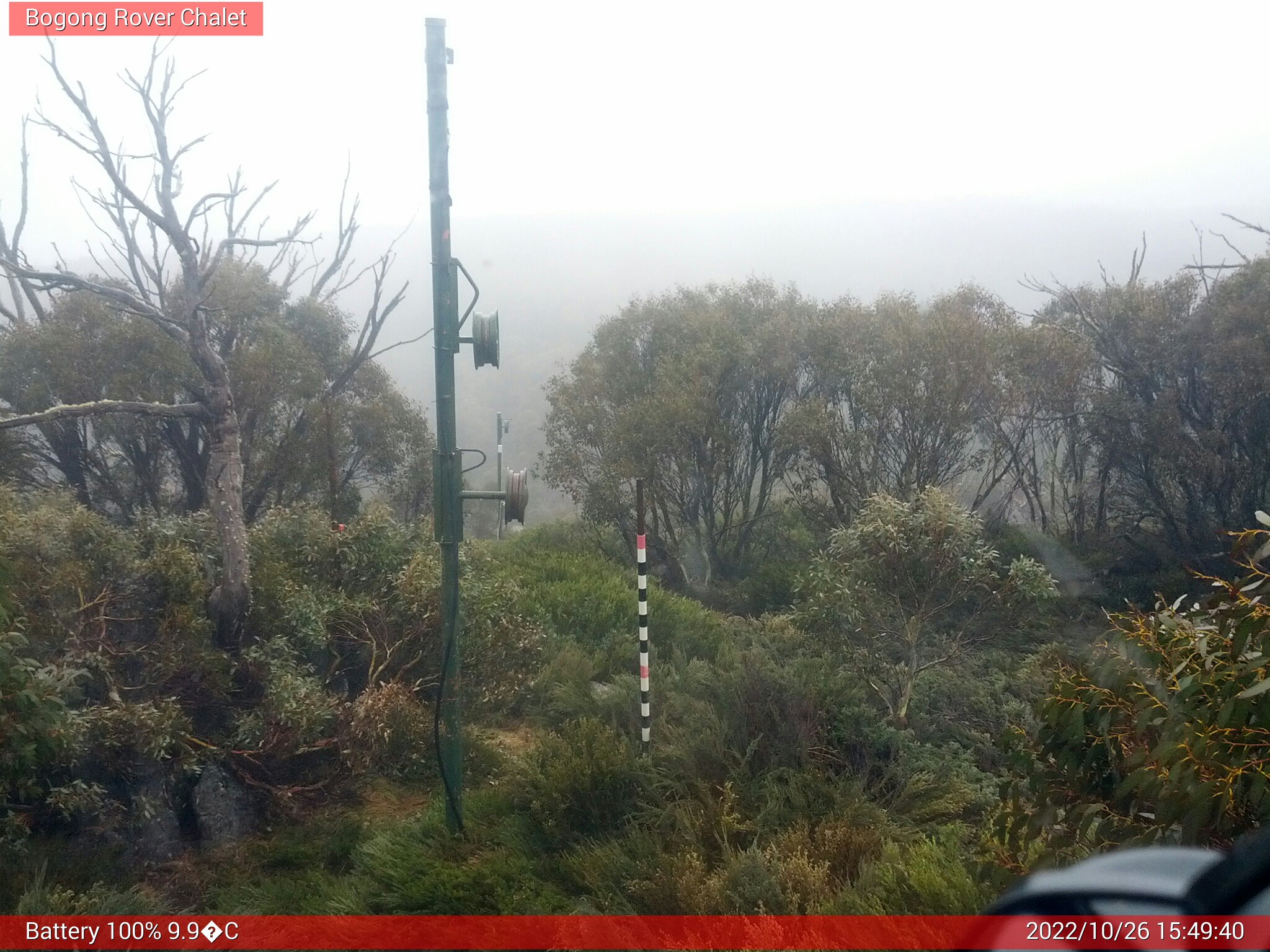 Bogong Web Cam 3:49pm Wednesday 26th of October 2022