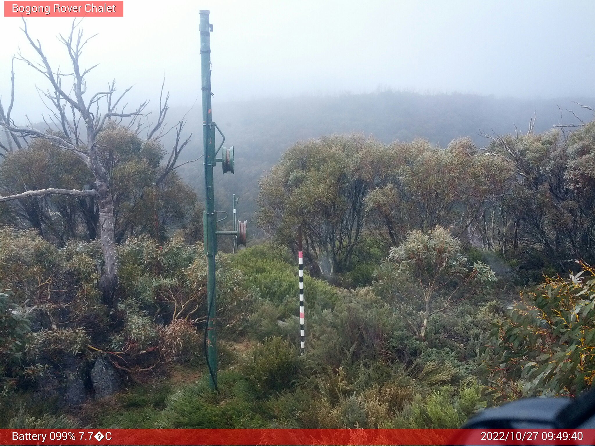 Bogong Web Cam 9:49am Thursday 27th of October 2022