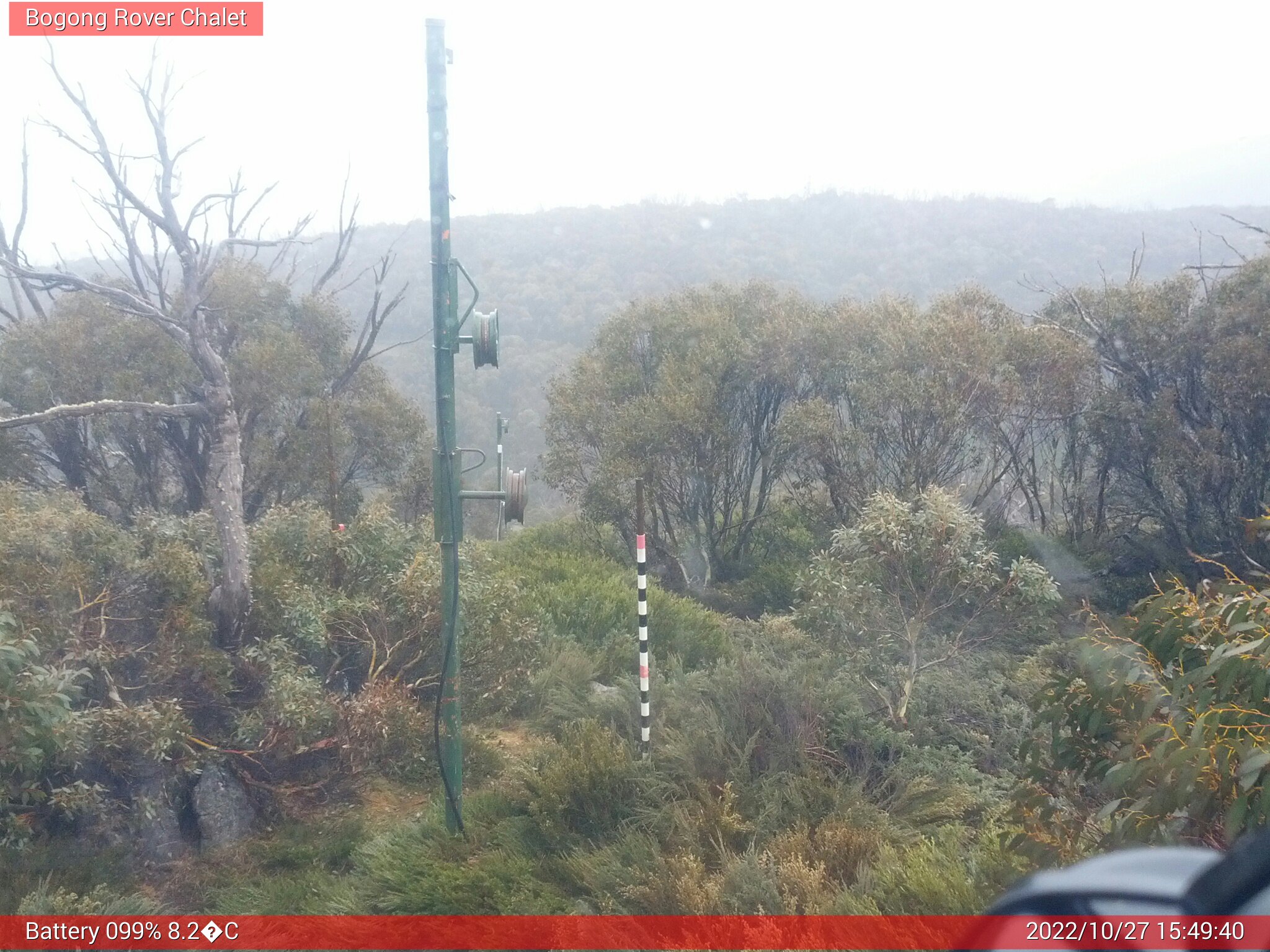 Bogong Web Cam 3:49pm Thursday 27th of October 2022