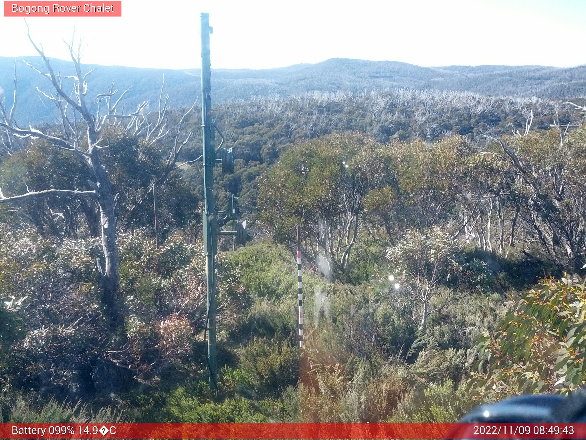 Bogong Web Cam 8:49am Wednesday 9th of November 2022