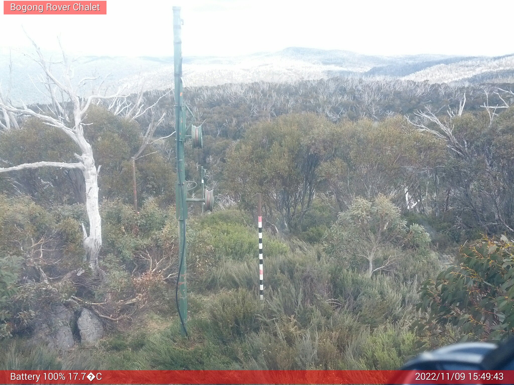 Bogong Web Cam 3:49pm Wednesday 9th of November 2022