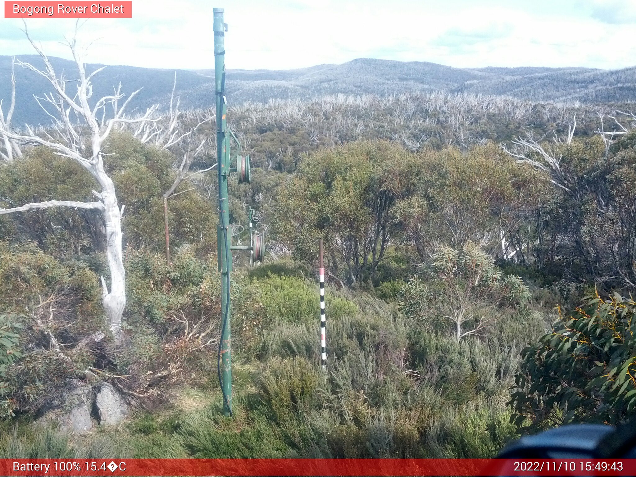 Bogong Web Cam 3:49pm Thursday 10th of November 2022