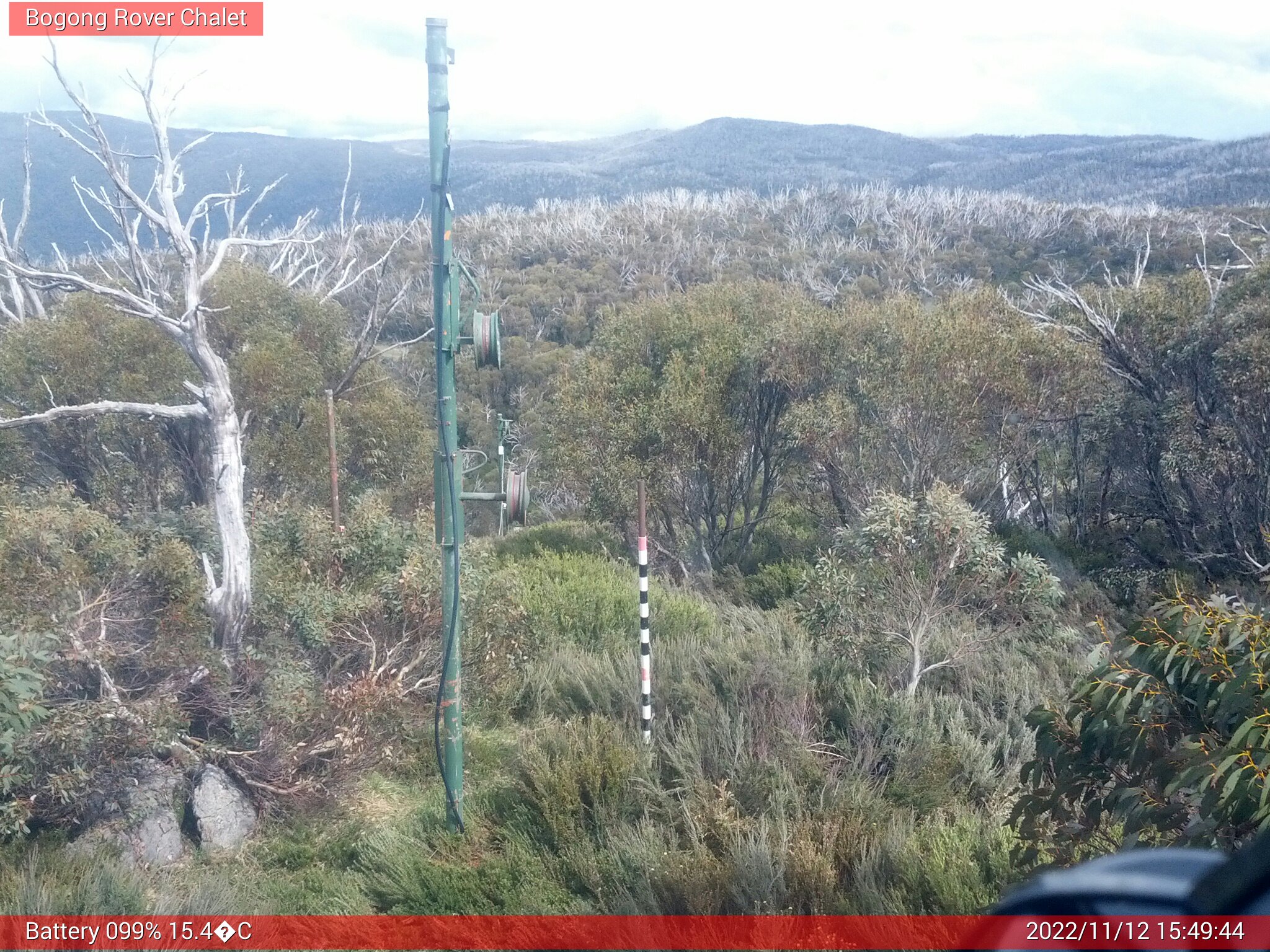 Bogong Web Cam 3:49pm Saturday 12th of November 2022