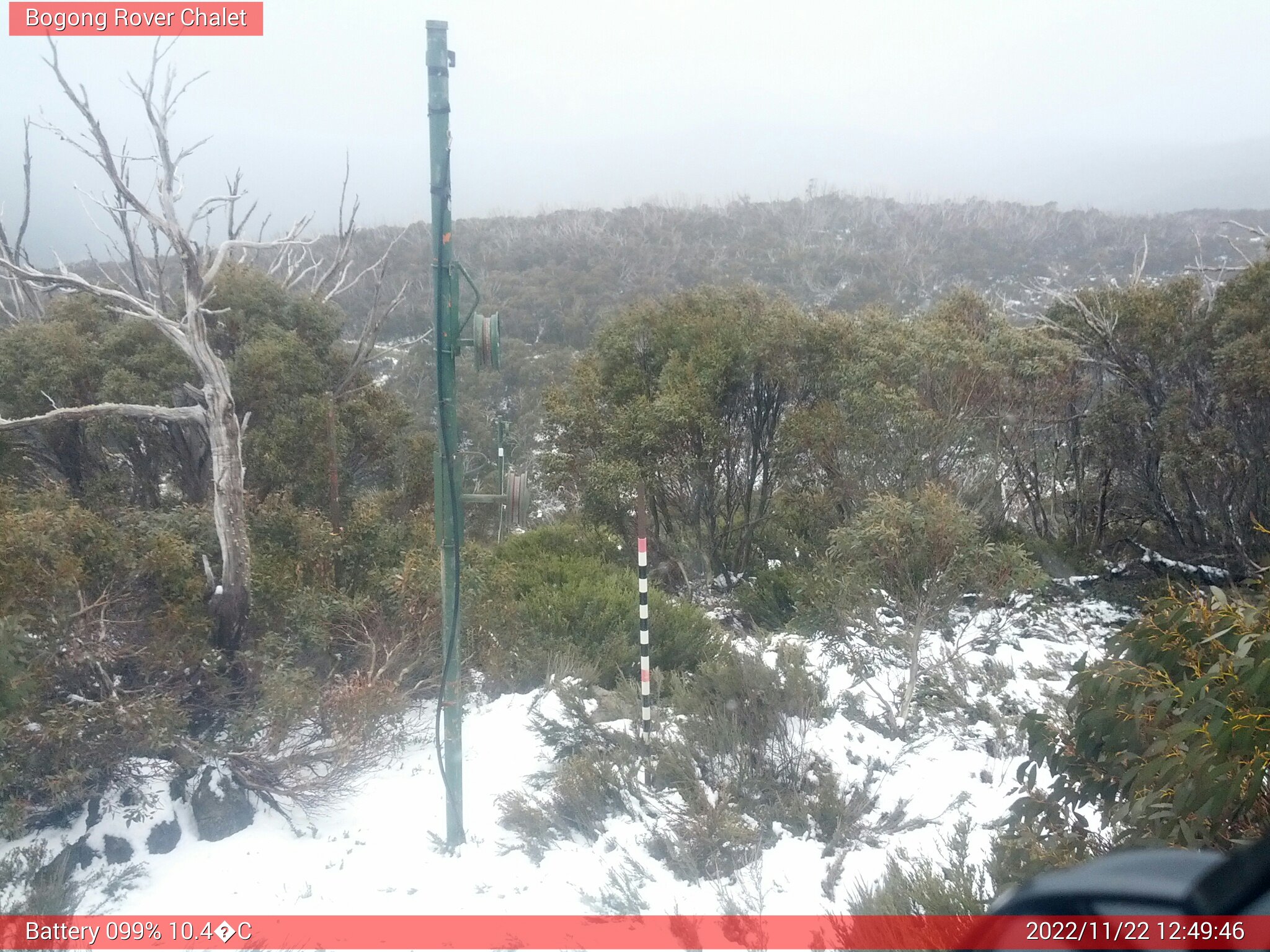 Bogong Web Cam 12:49pm Tuesday 22nd of November 2022