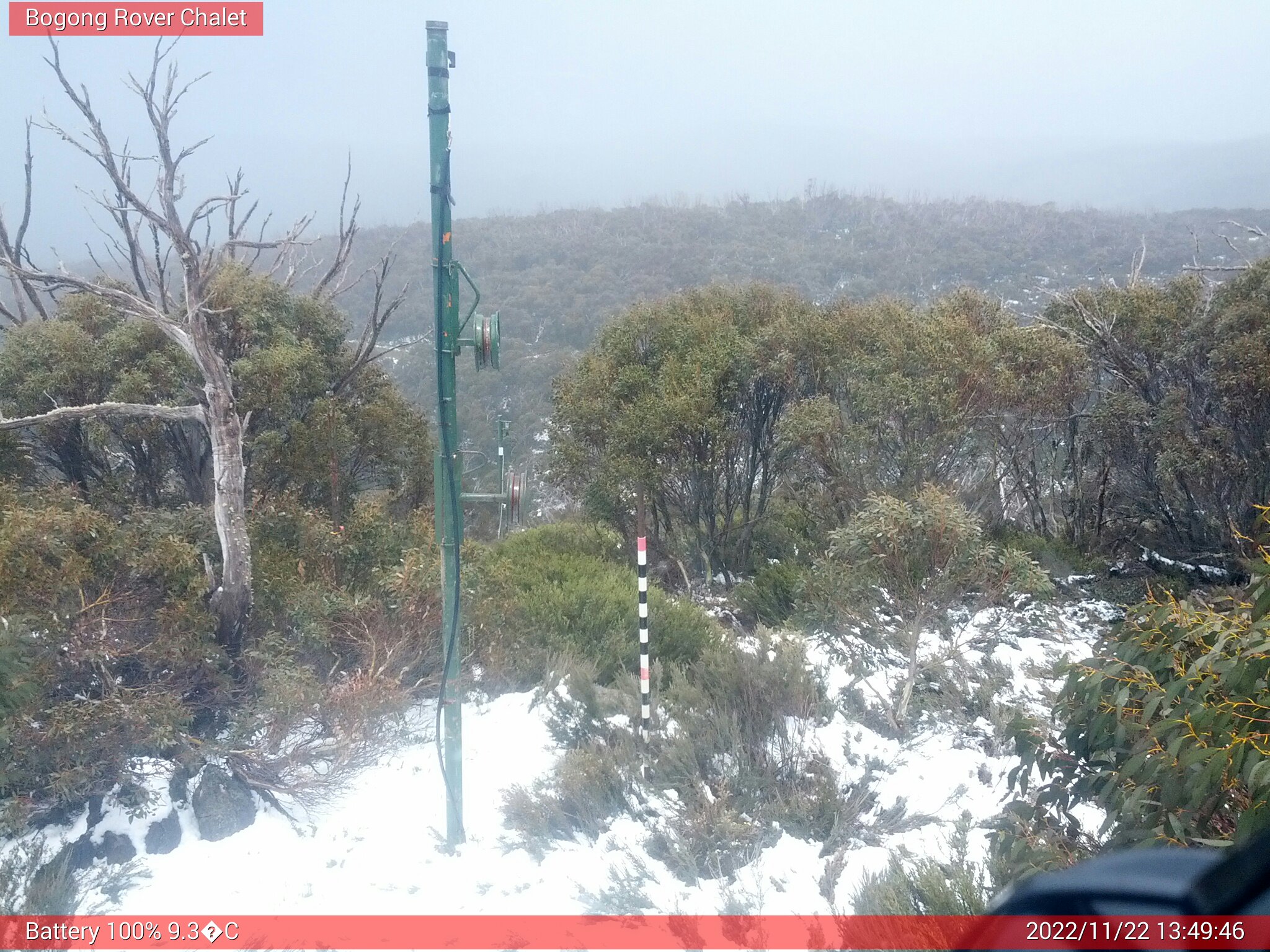 Bogong Web Cam 1:49pm Tuesday 22nd of November 2022