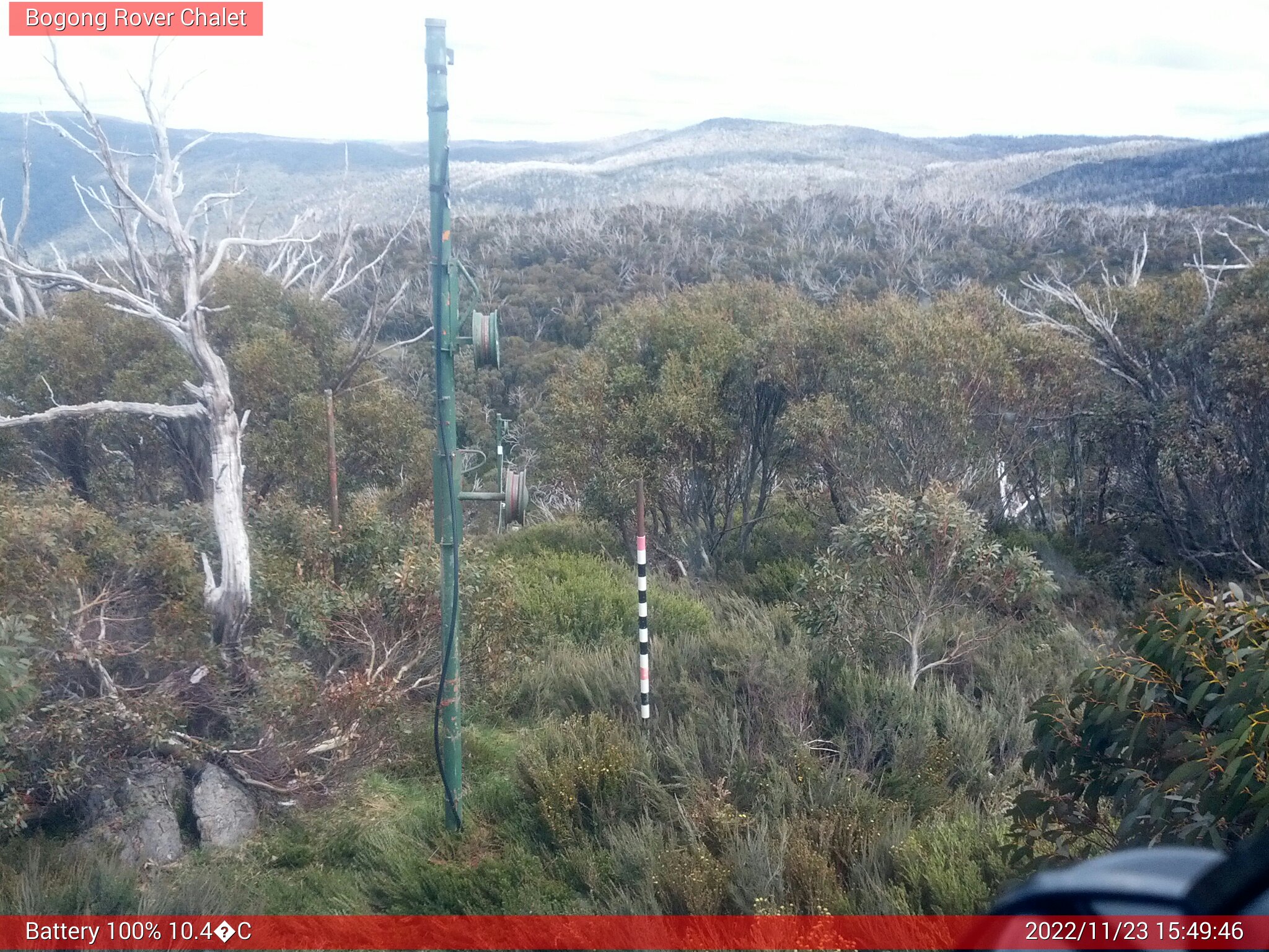 Bogong Web Cam 3:49pm Wednesday 23rd of November 2022